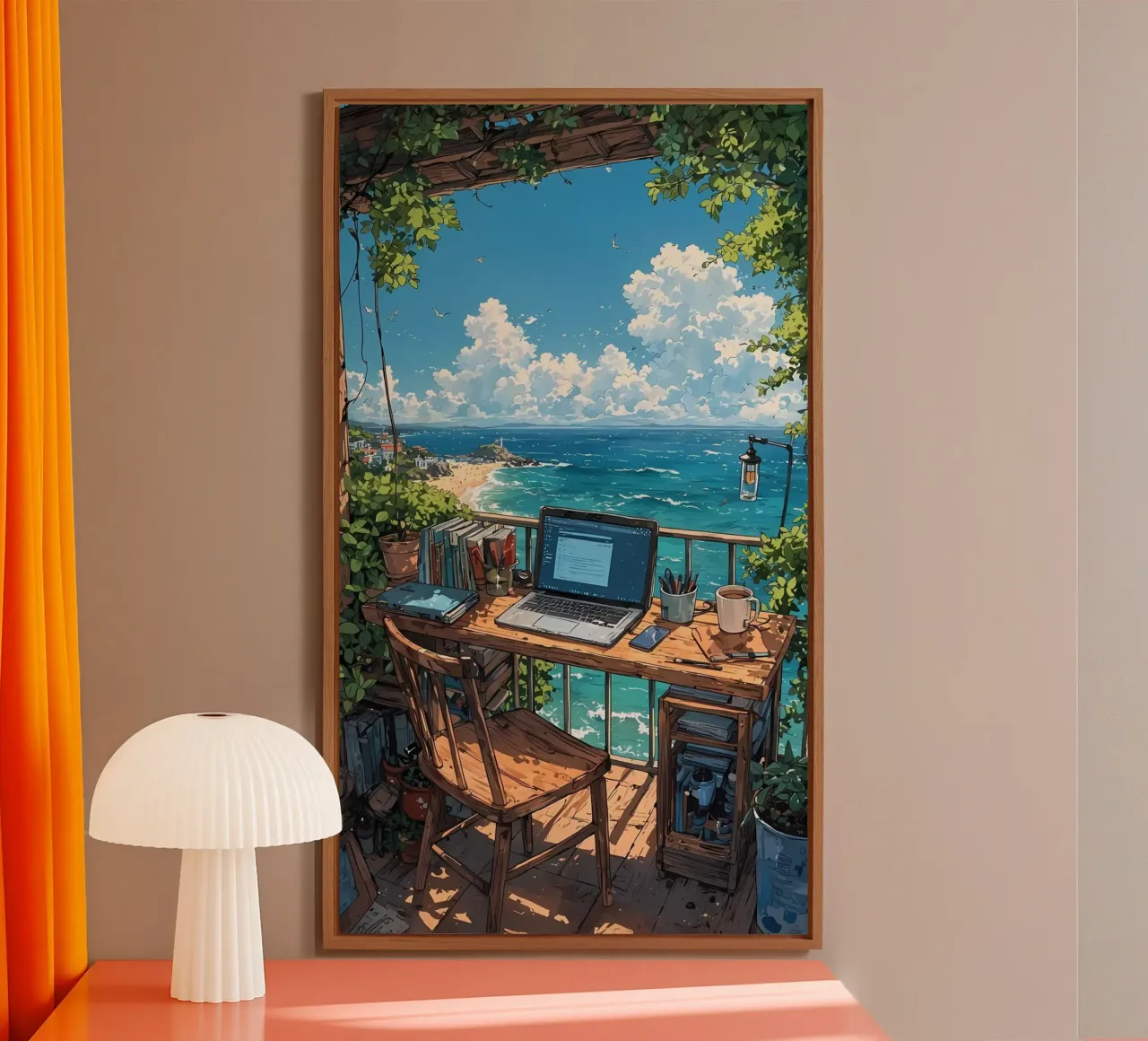 paesaggio computer anime spiaggia alluminio dibond da Manh beo