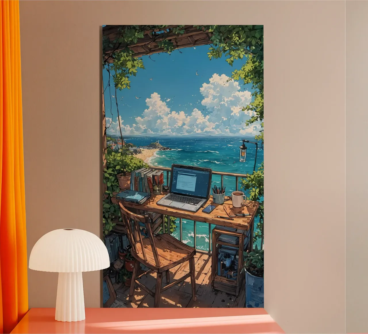 paesaggio computer anime spiaggia alluminio dibond da Manh beo