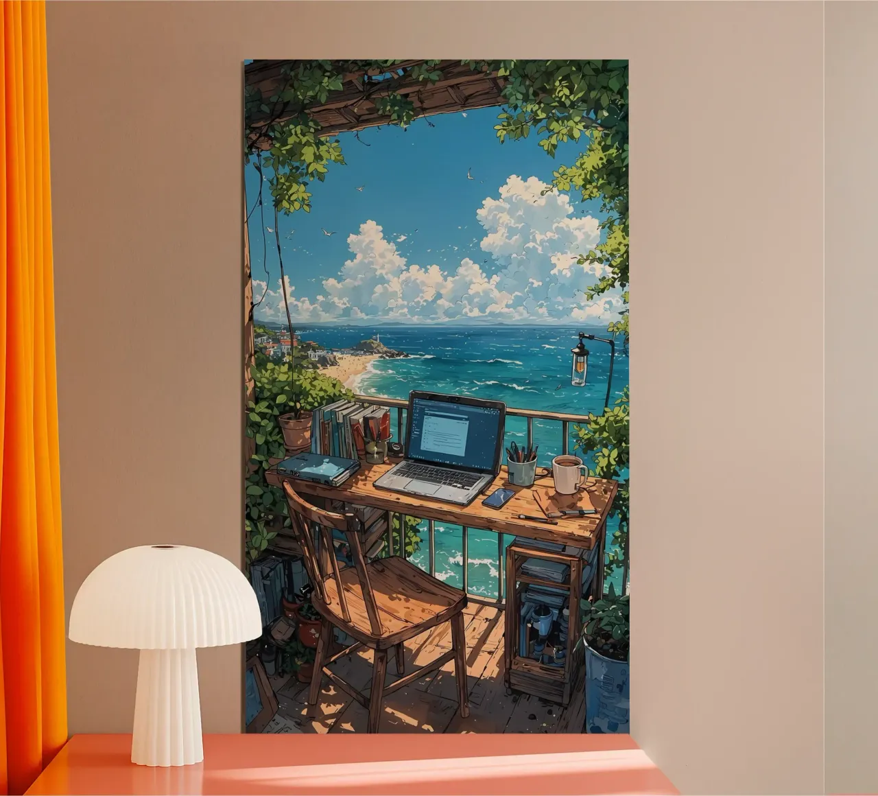 paesaggio computer anime spiaggia carta hahnemühle da Manh beo