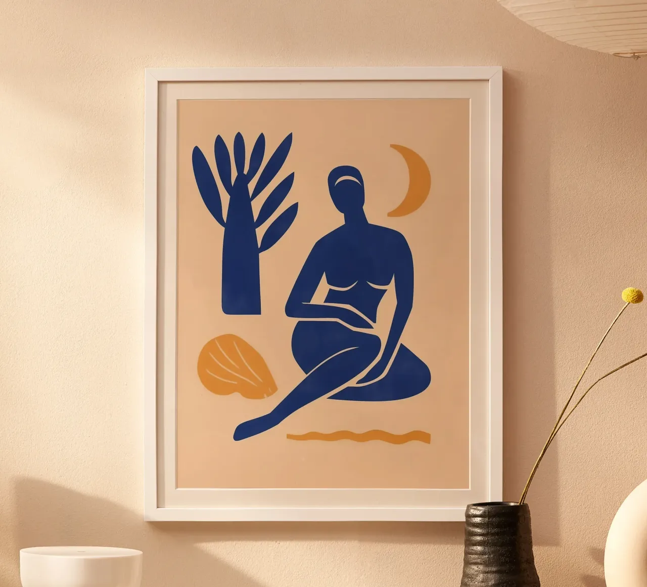 Ora blu sulla spiaggia | Silhouette minimalista carta hahnemühle da Autofocus