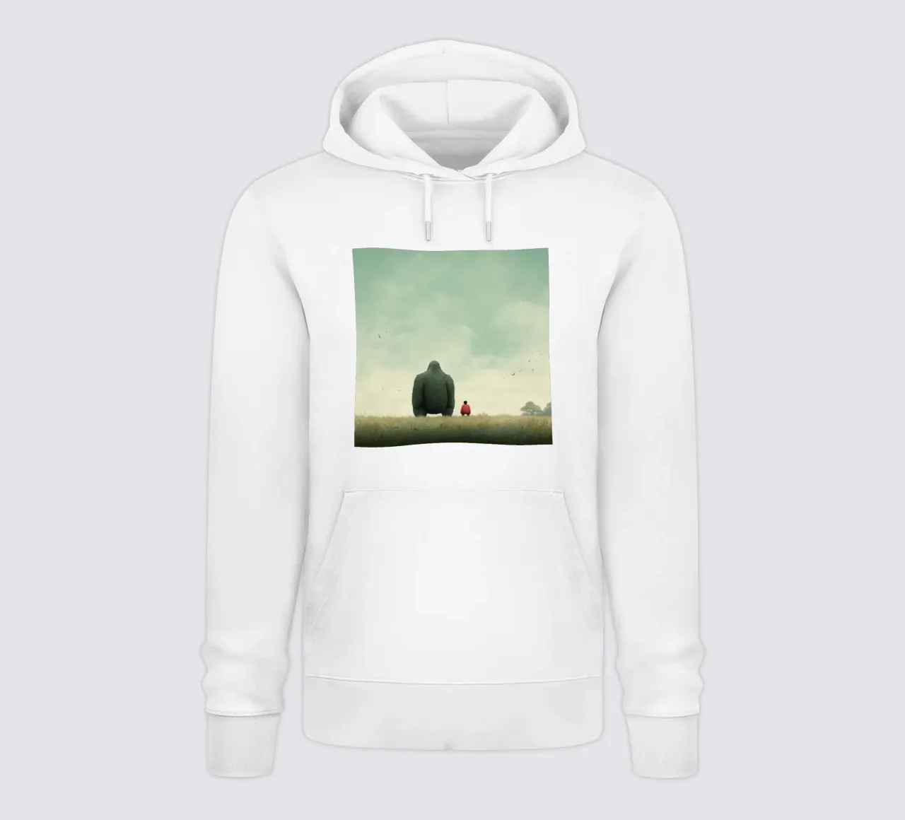 Gorilla Minimo 2 felpa con cappuccio da Minimal Animal Art