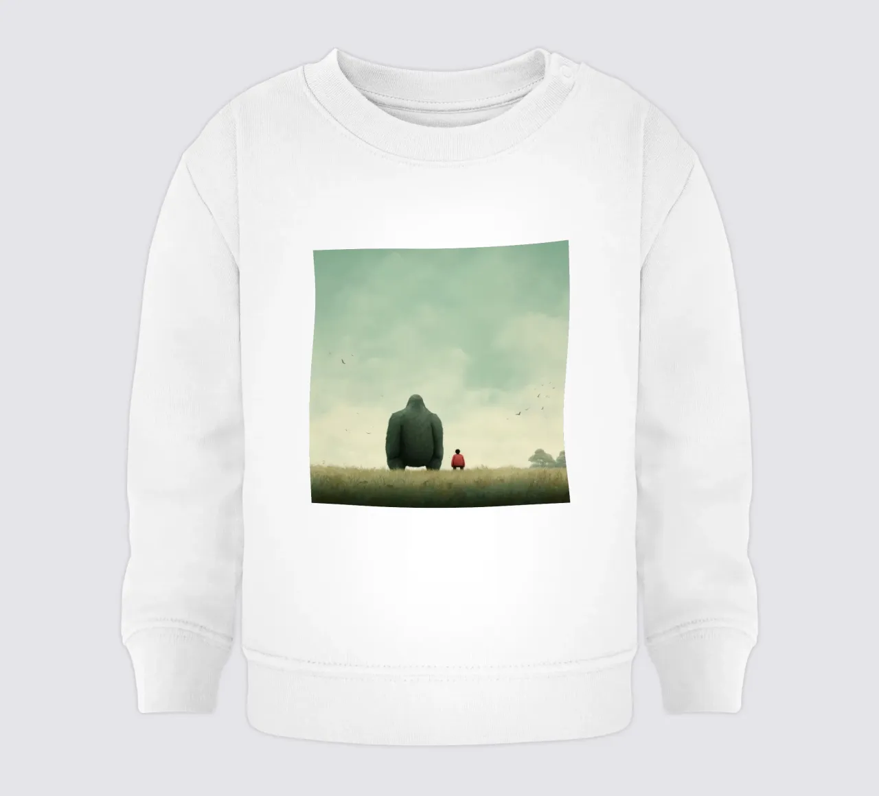 Gorilla Minimo 2 felpa neonato da Minimal Animal Art