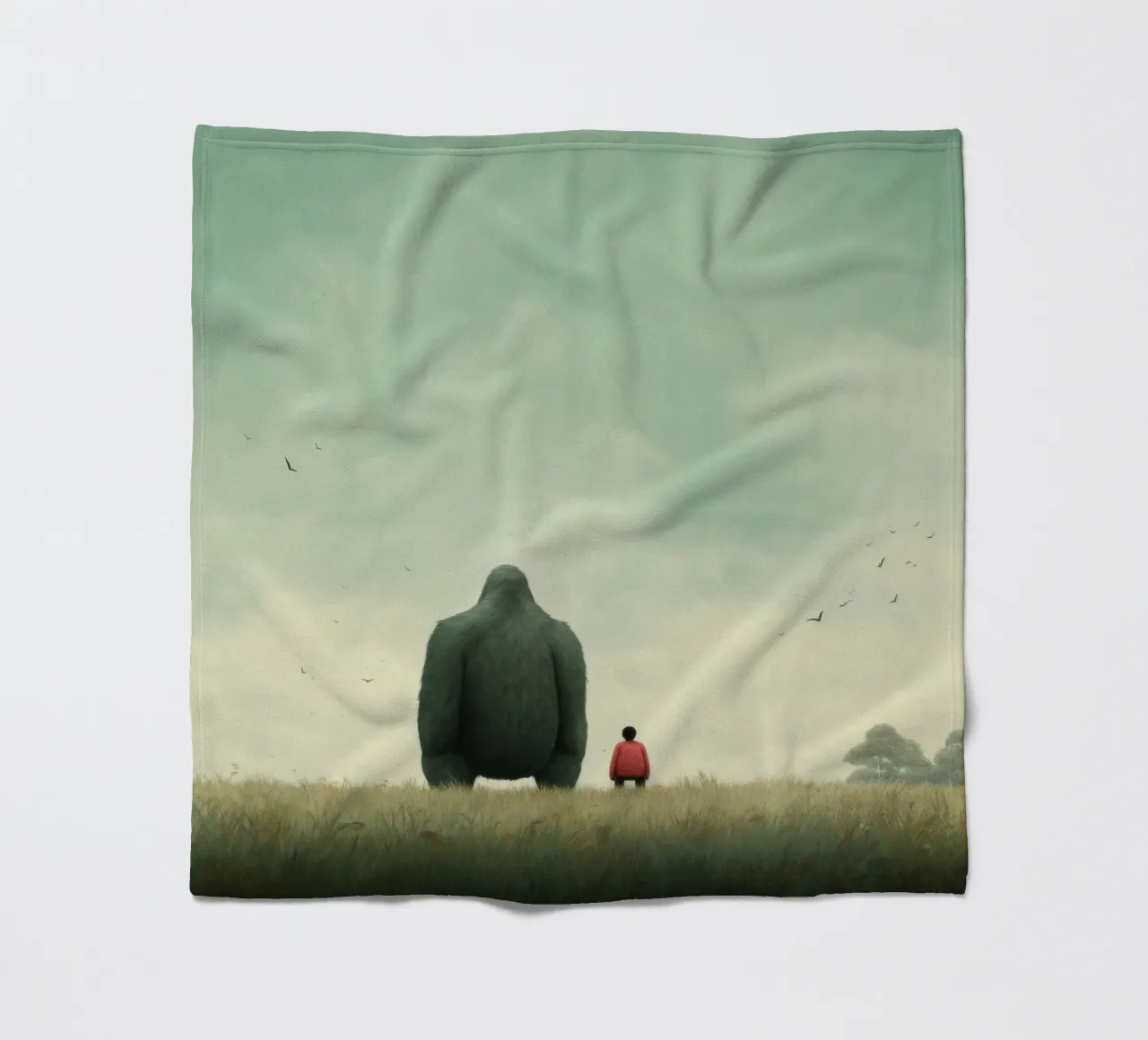 Gorilla Minimo 2 coperta in pile da Minimal Animal Art