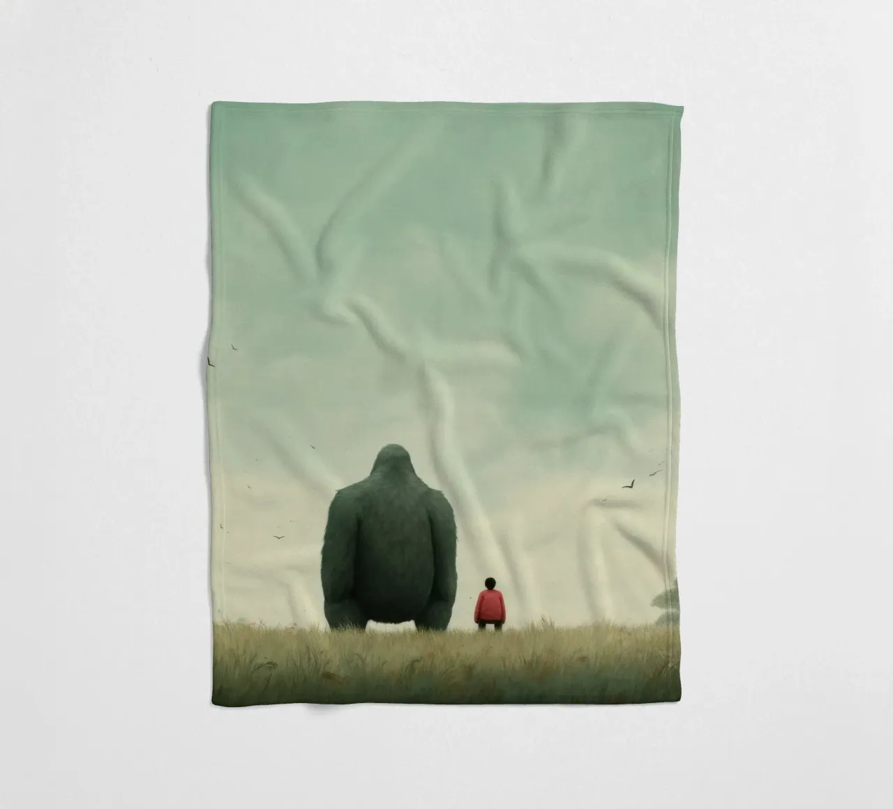 Gorilla Minimo 2 coperta in pile da Minimal Animal Art