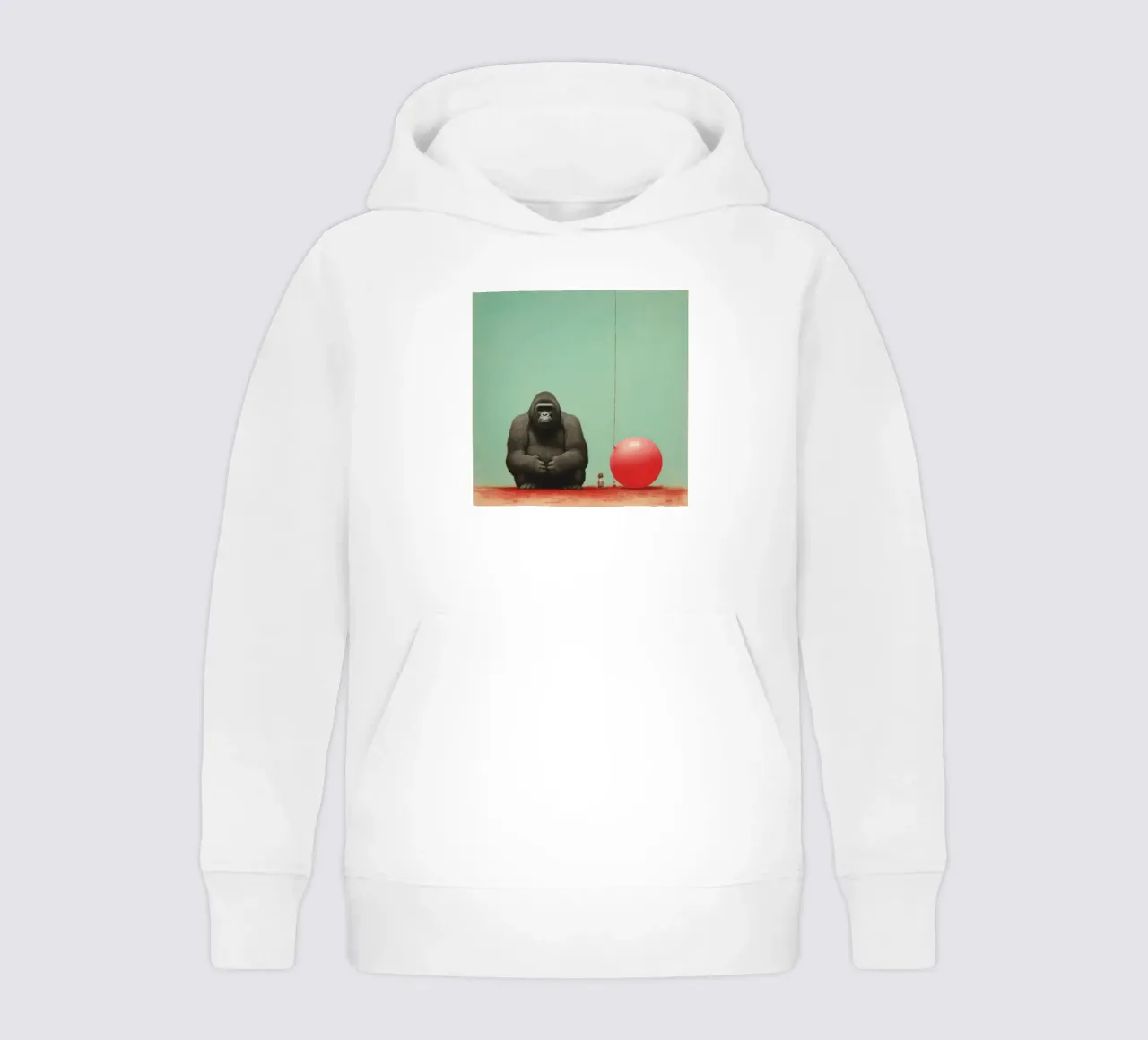 Gorilla minimo 3 felpa bambino con cappuccio da Minimal Animal Art