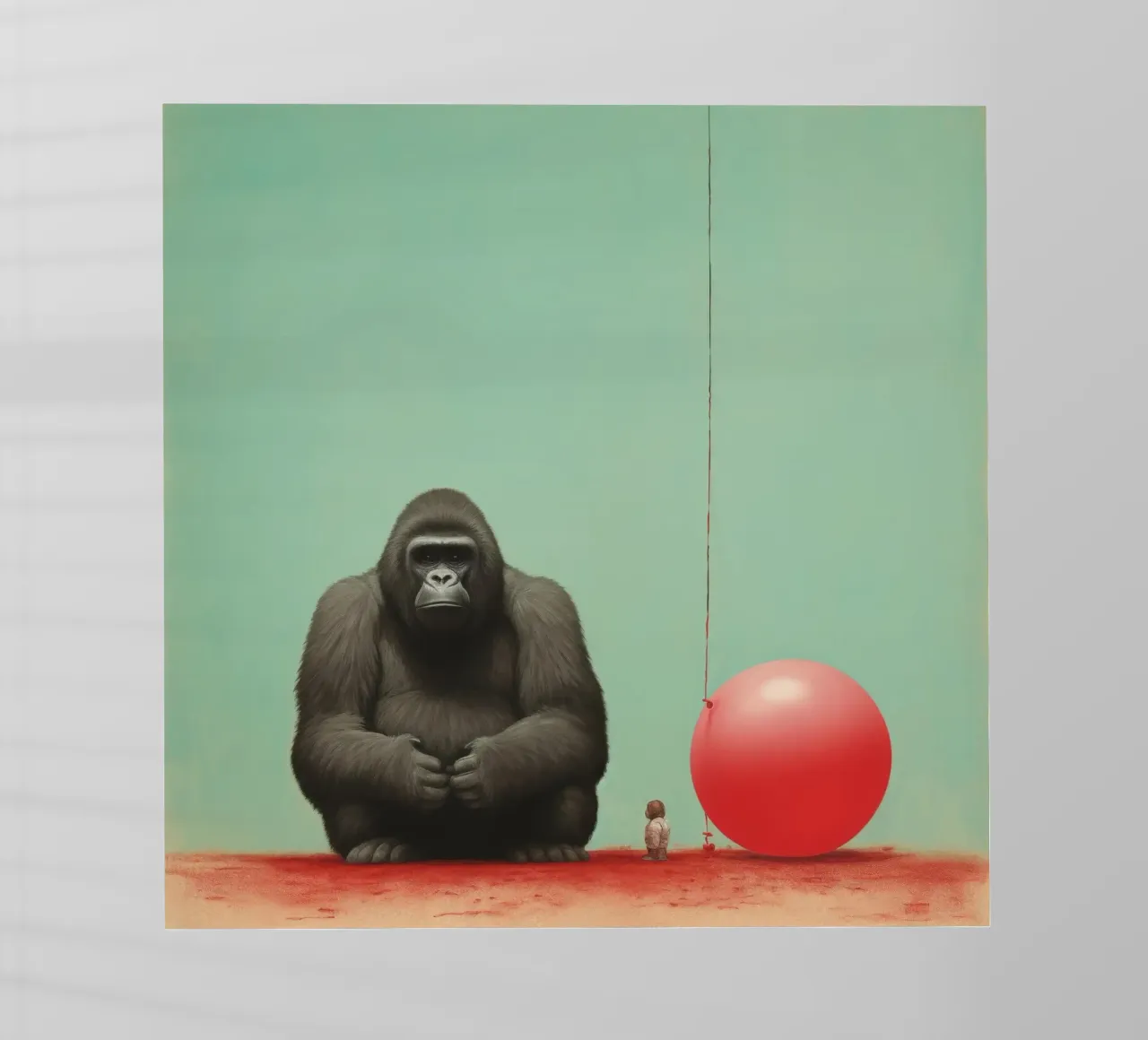 Gorilla minimo 3 pellicola backlit da Minimal Animal Art