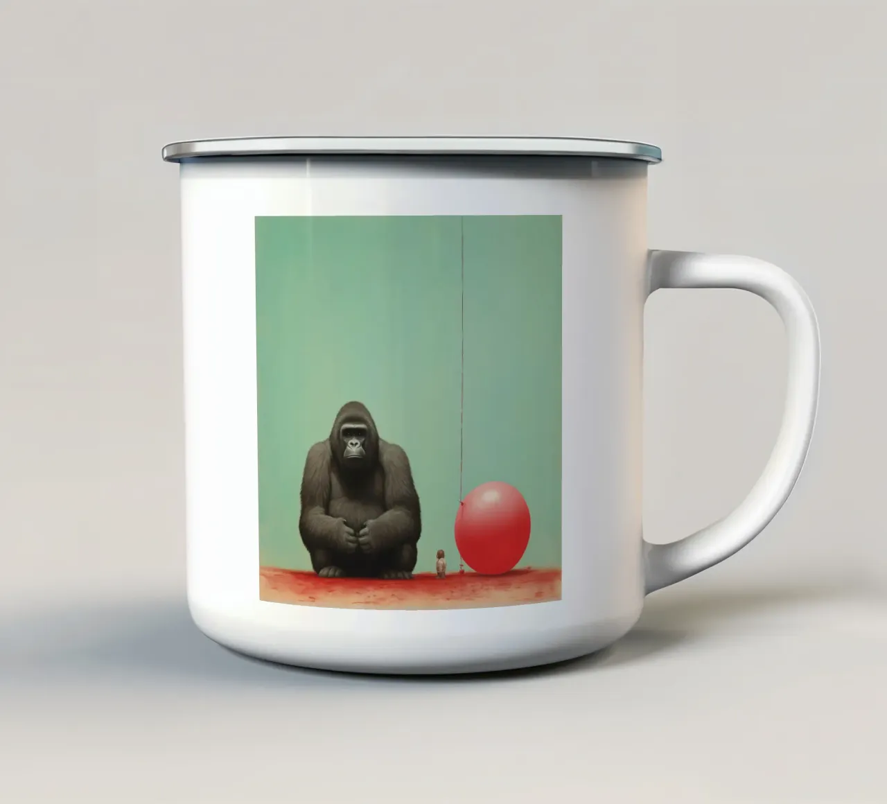 Gorilla minimo 3 tazza in smalto da Minimal Animal Art