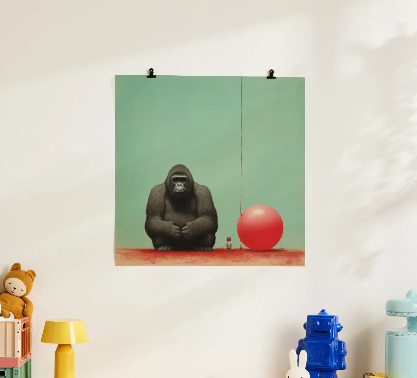Minimal Gorilla Poster von Minimal Animal Art