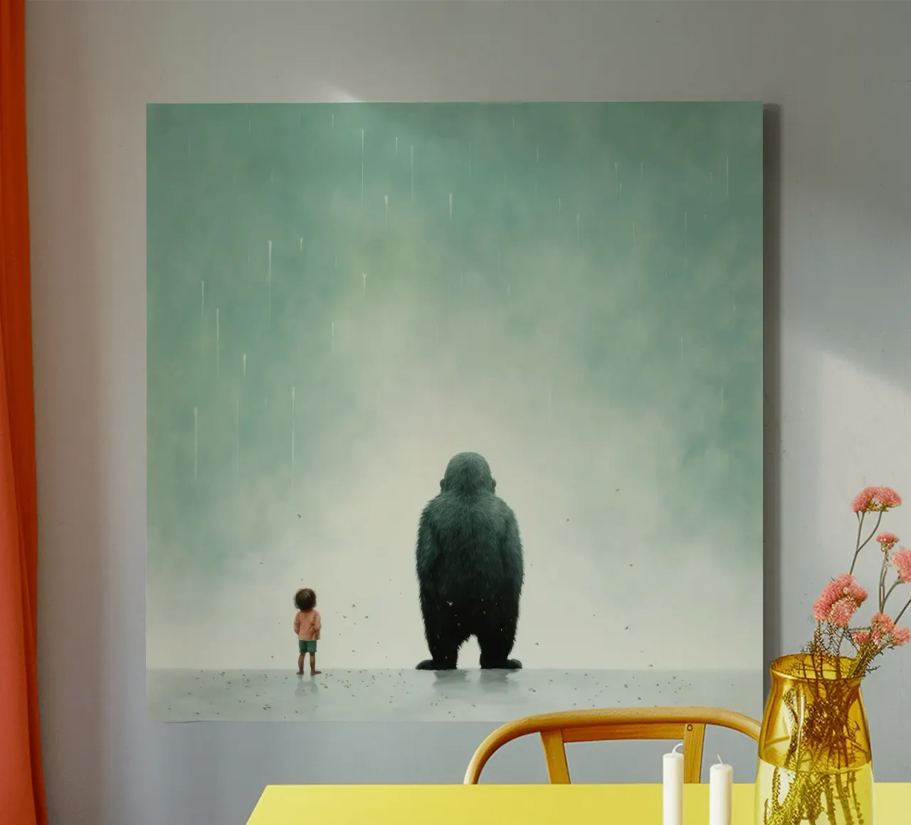 Gorilla minimo 4 tela da Minimal Animal Art