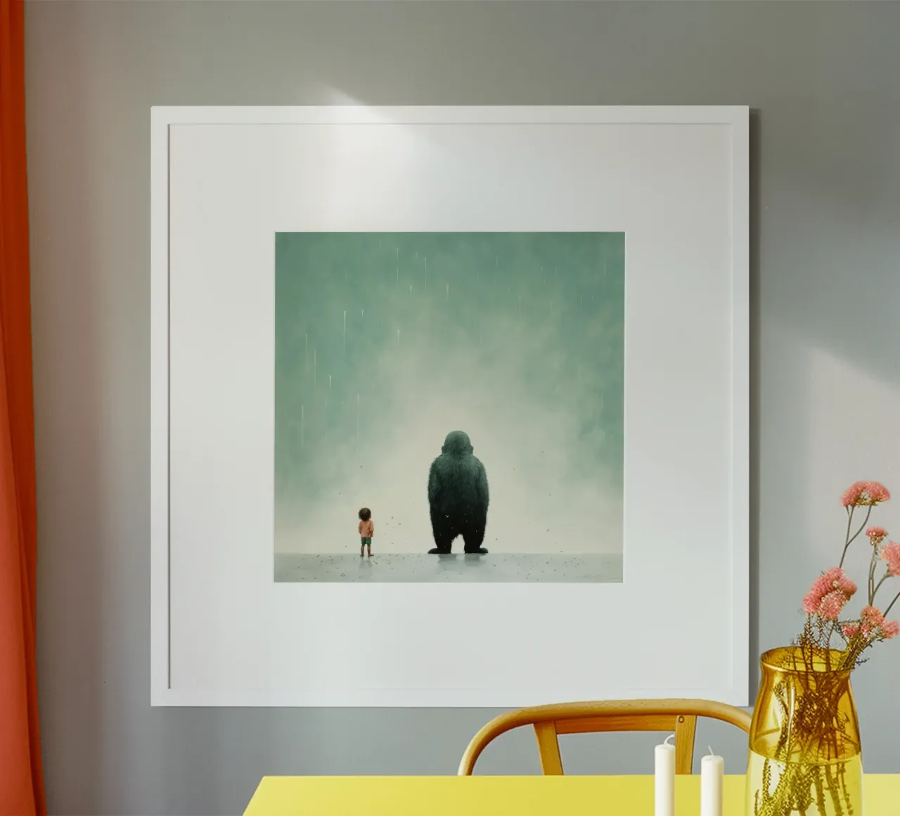Gorilla minimo 4 carta hahnemühle da Minimal Animal Art