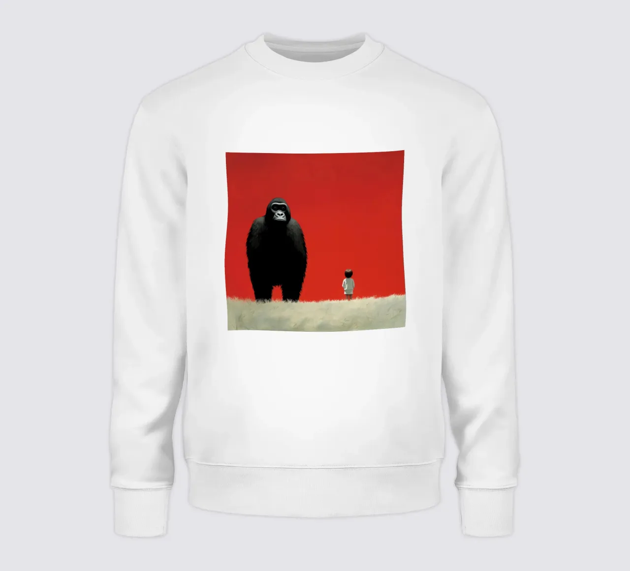 Minimale Gorilla 1 sweatshirt van Minimal Animal Art