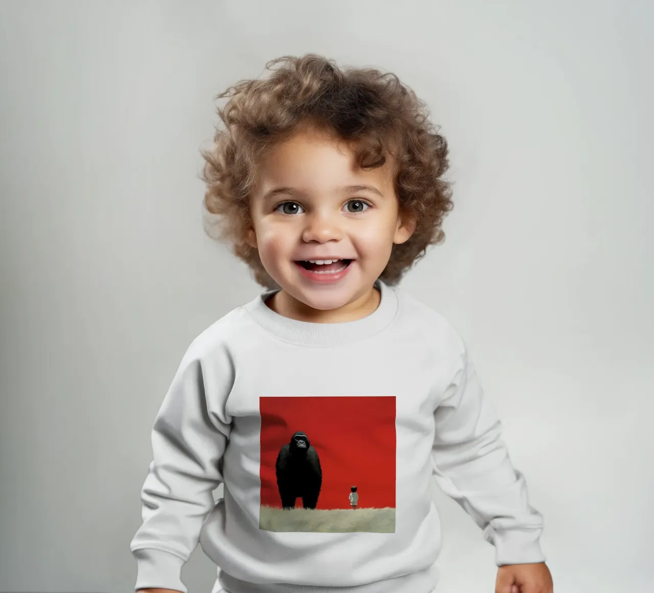 Gorilla Minimo 1 felpa neonato da Minimal Animal Art