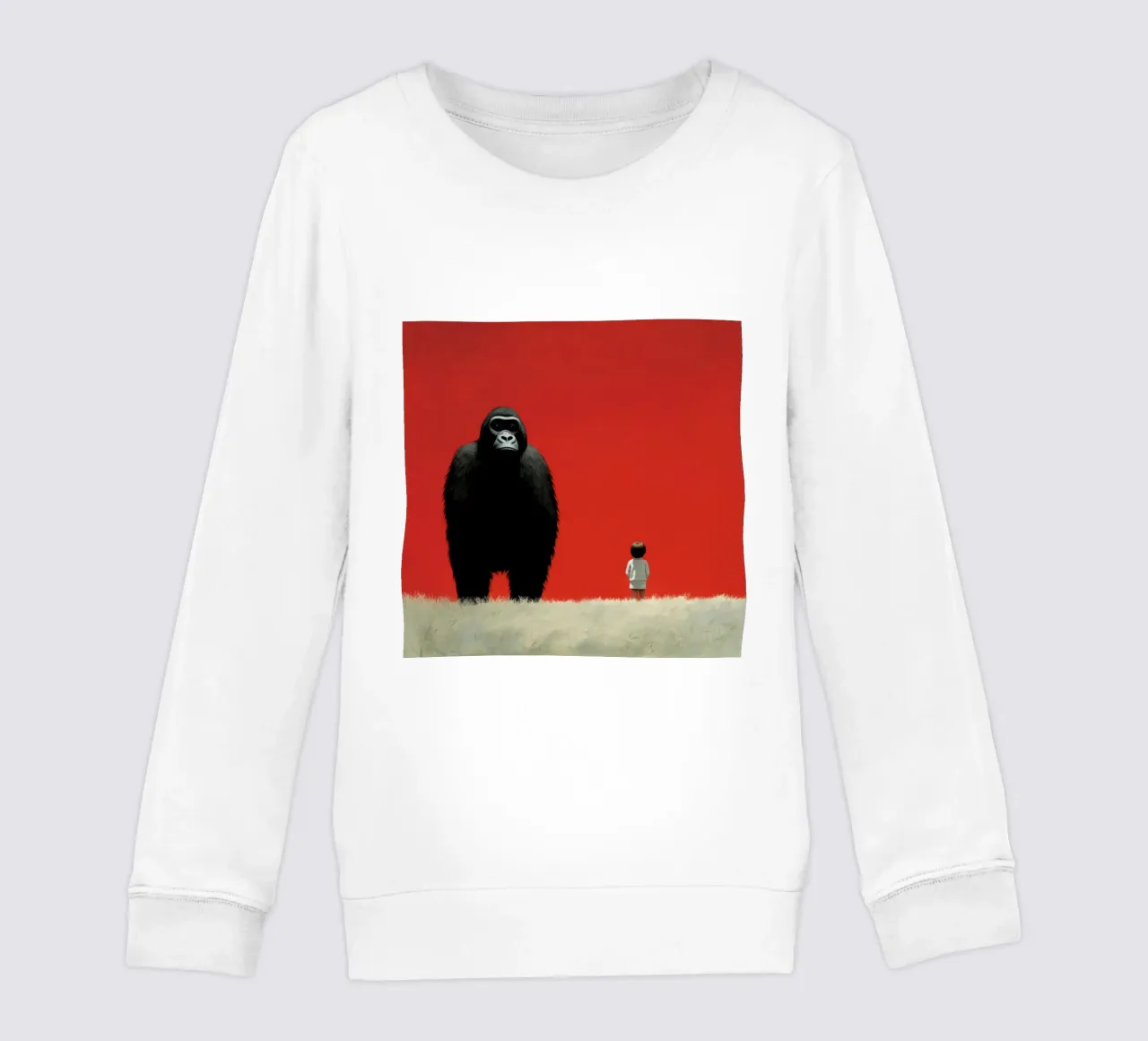 Gorilla Minimo 1 felpa bambino da Minimal Animal Art