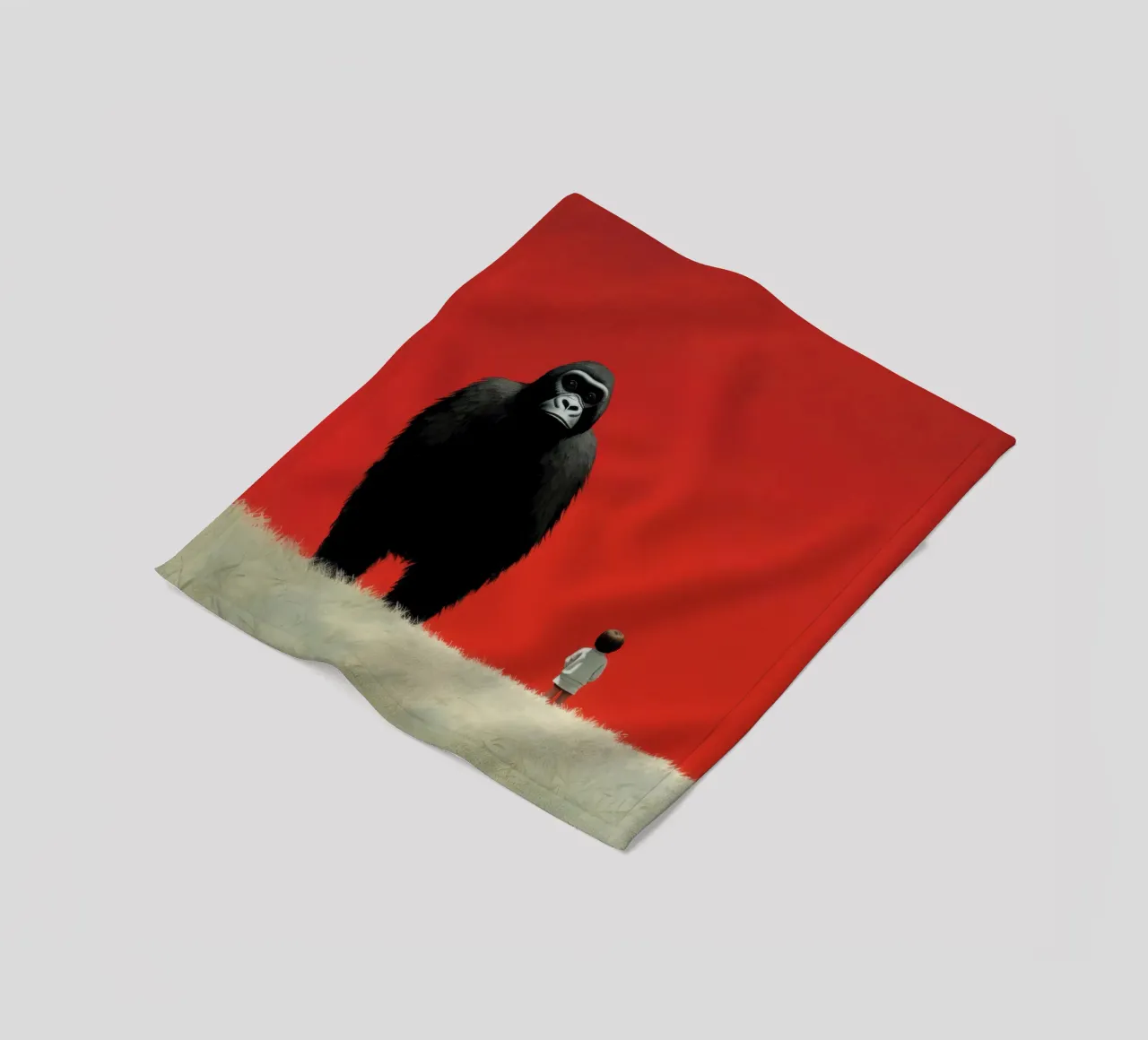 Gorilla Minimo 1 coperta in pile da Minimal Animal Art