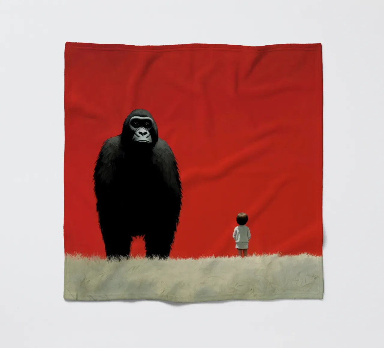 Gorilla Minimo 1 coperta in pile da Minimal Animal Art