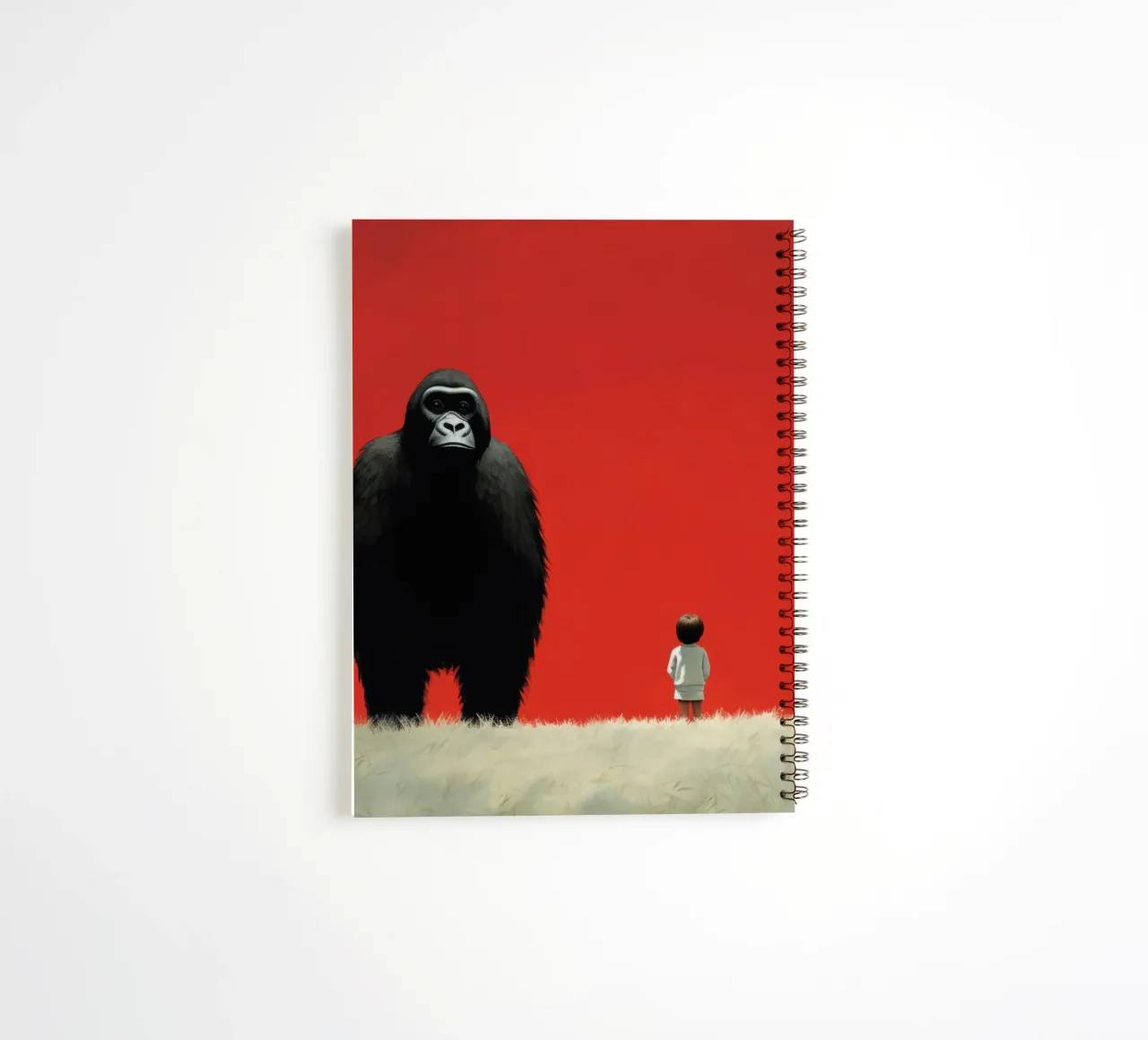Minimal Gorilla 1 spiral notebook by Minimal Animal Art