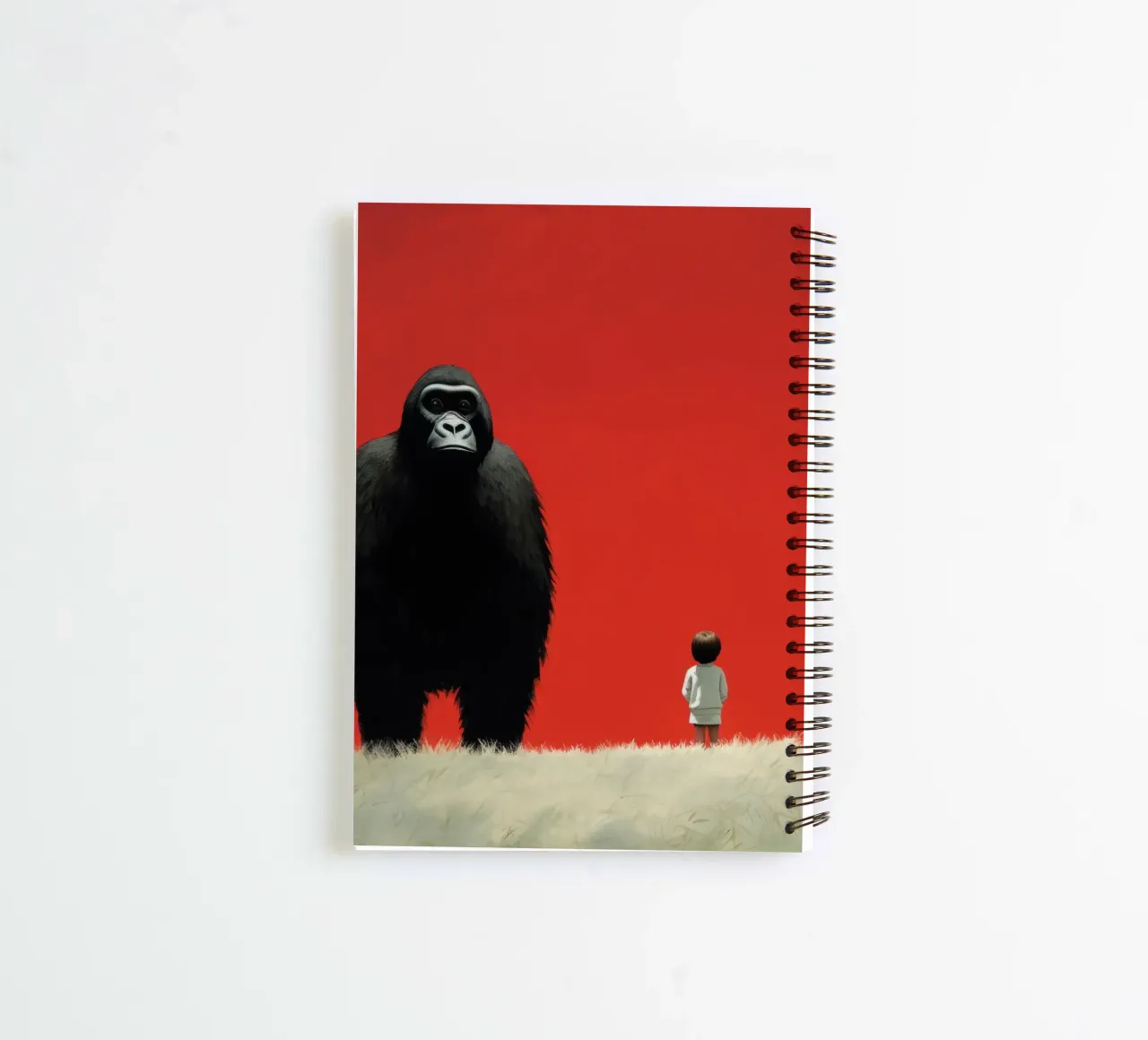 Minimal Gorilla 1 spiral notebook by Minimal Animal Art