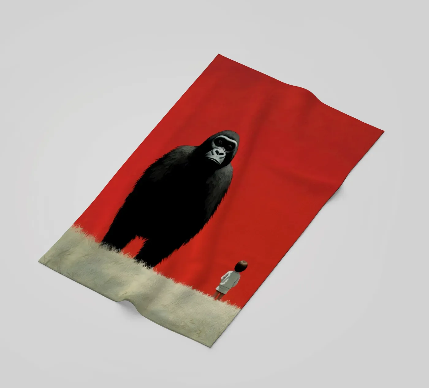 Minimaal Gorilla strandhanddoek van Minimal Animal Art