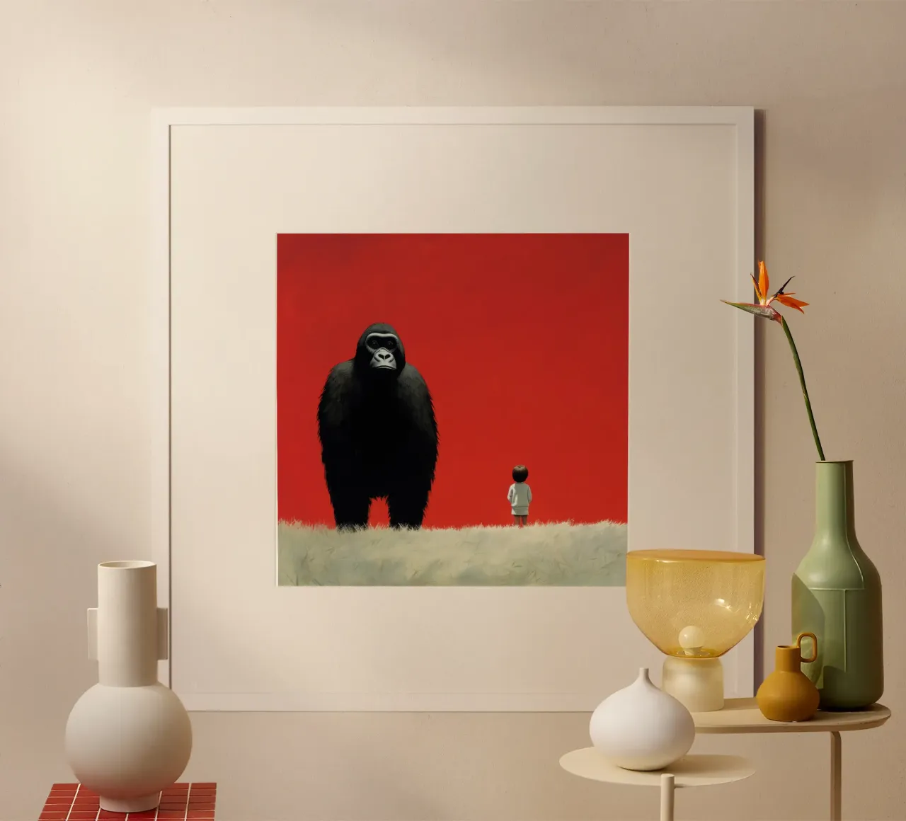 Gorilla Minimo 1 carta hahnemühle da Minimal Animal Art