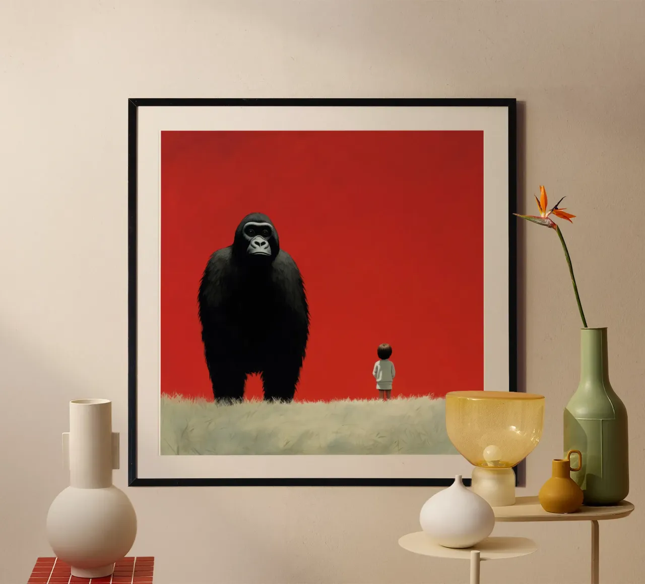 Gorilla Minimo 1 carta hahnemühle da Minimal Animal Art