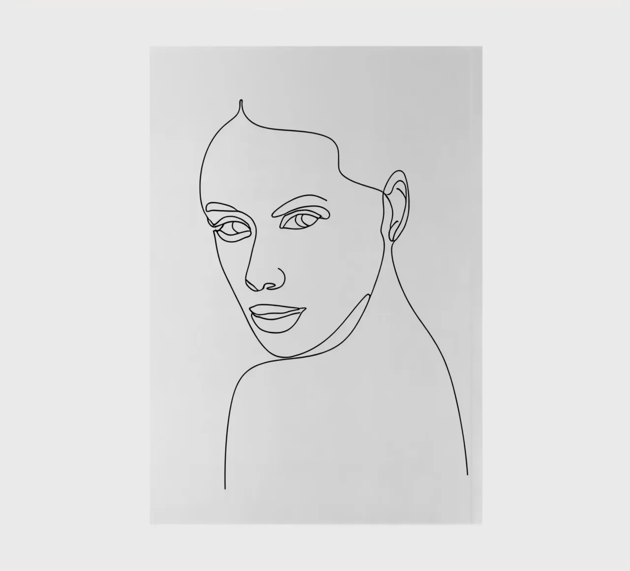 Dessin minimaliste d'une femme en une ligne | Modern Abstract Art carnet de notes de Viv Line Art