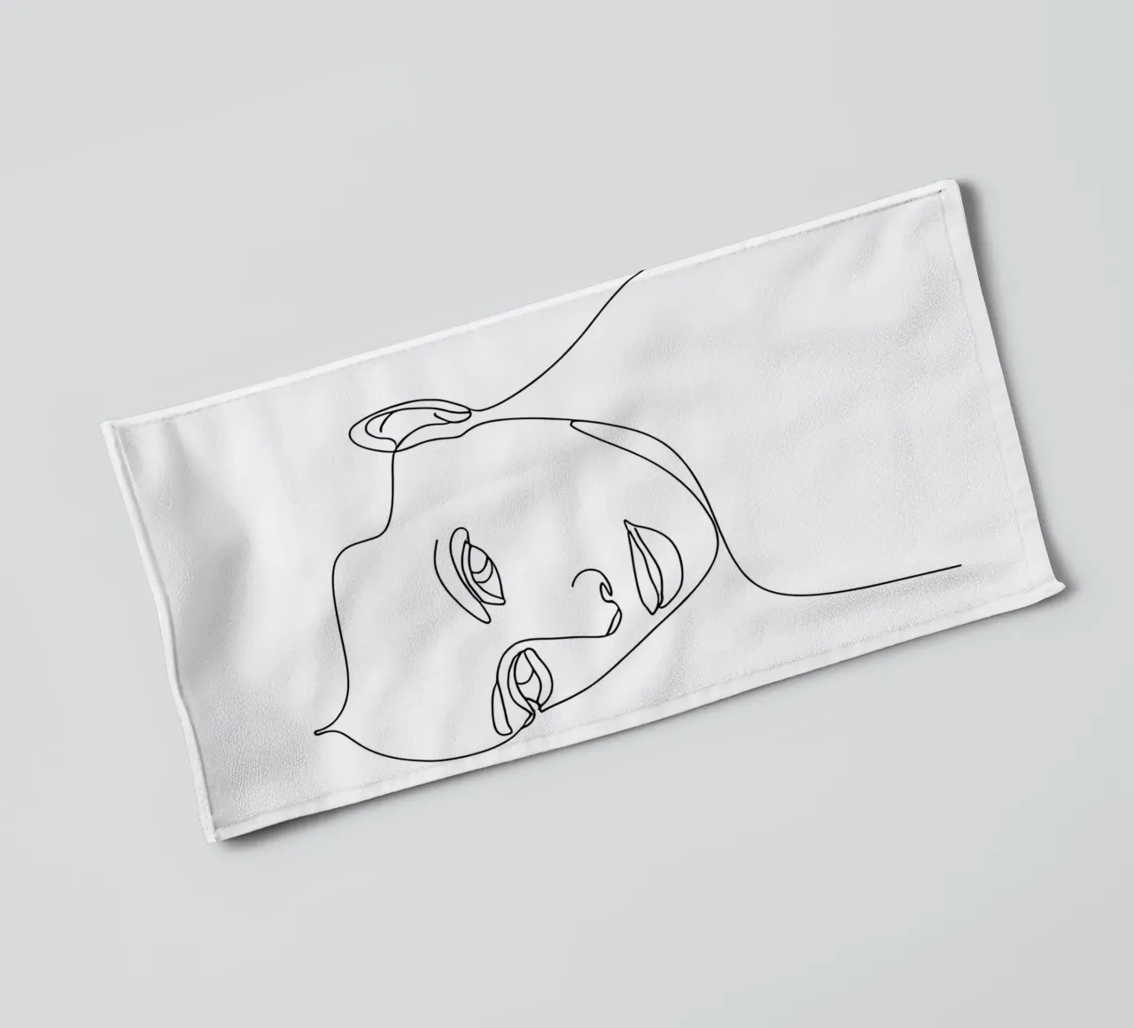 Dessin minimaliste d'une femme en une ligne | Modern Abstract Art serviette de bain de Viv Line Art