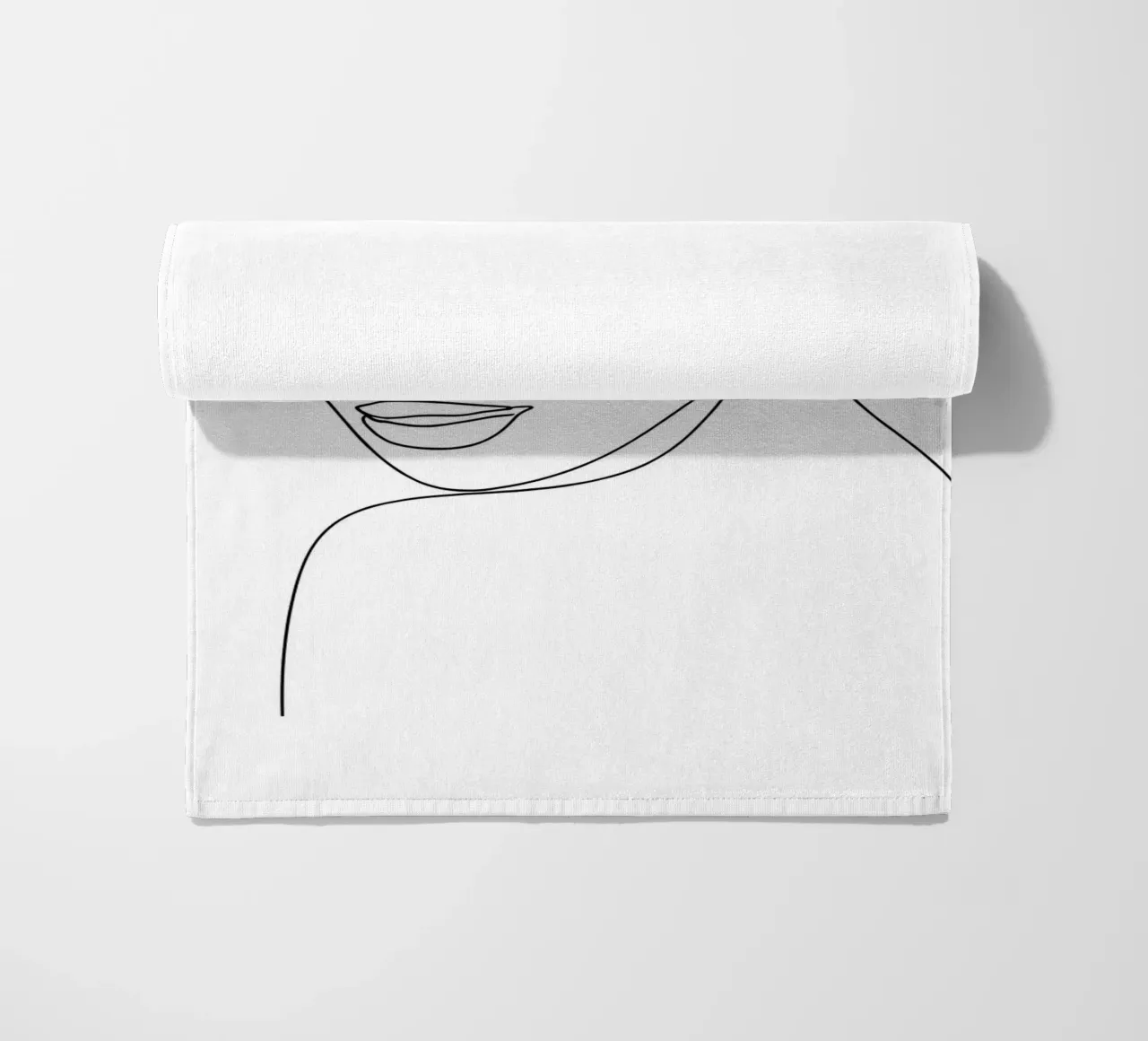 Minimalistische Ein-Linien-Zeichnung einer Frau | Moderne abstrakte Kunst Strandtuch von Viv Line Art