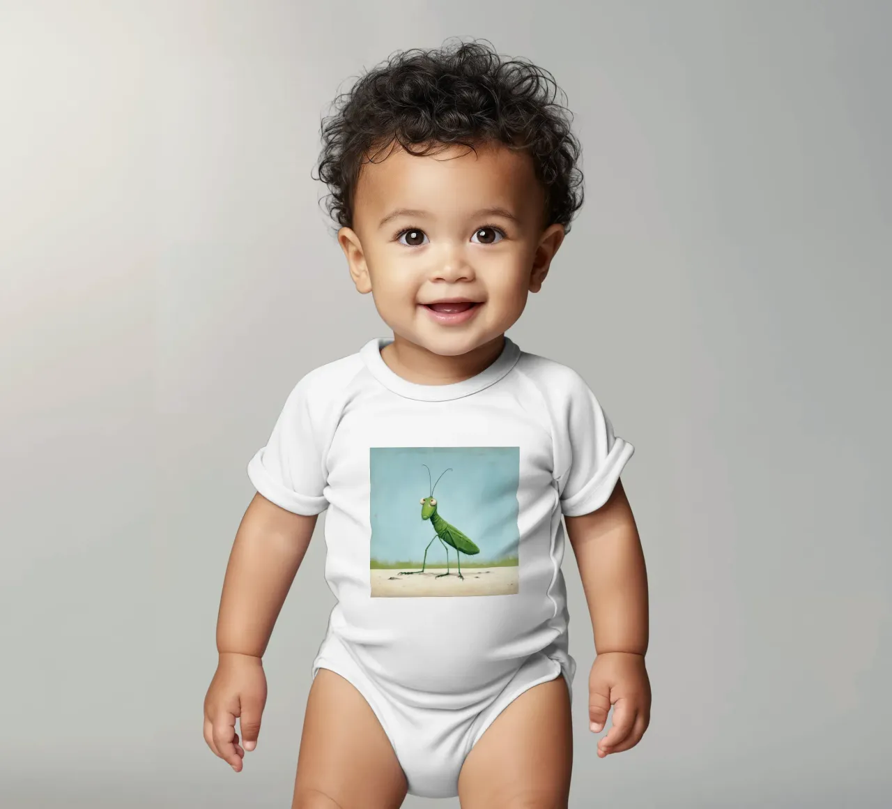 Minimal Grasshopper 2 Kurzarm Babybody von Minimal Animal Art