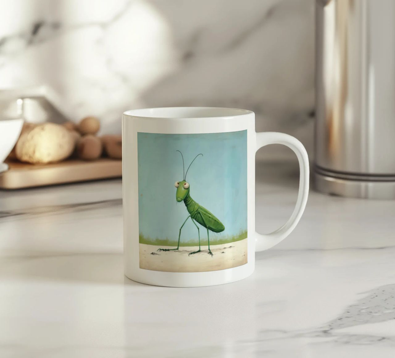 Cavalletta minima 2 tazza in ceramica da Minimal Animal Art