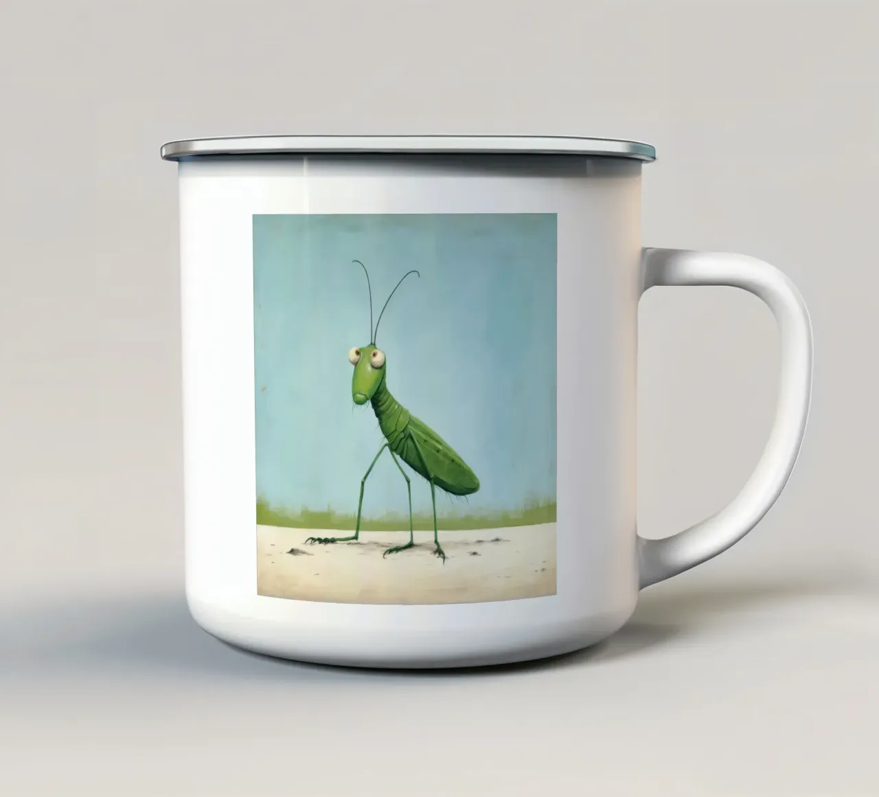 Cavalletta minima 2 tazza in smalto da Minimal Animal Art