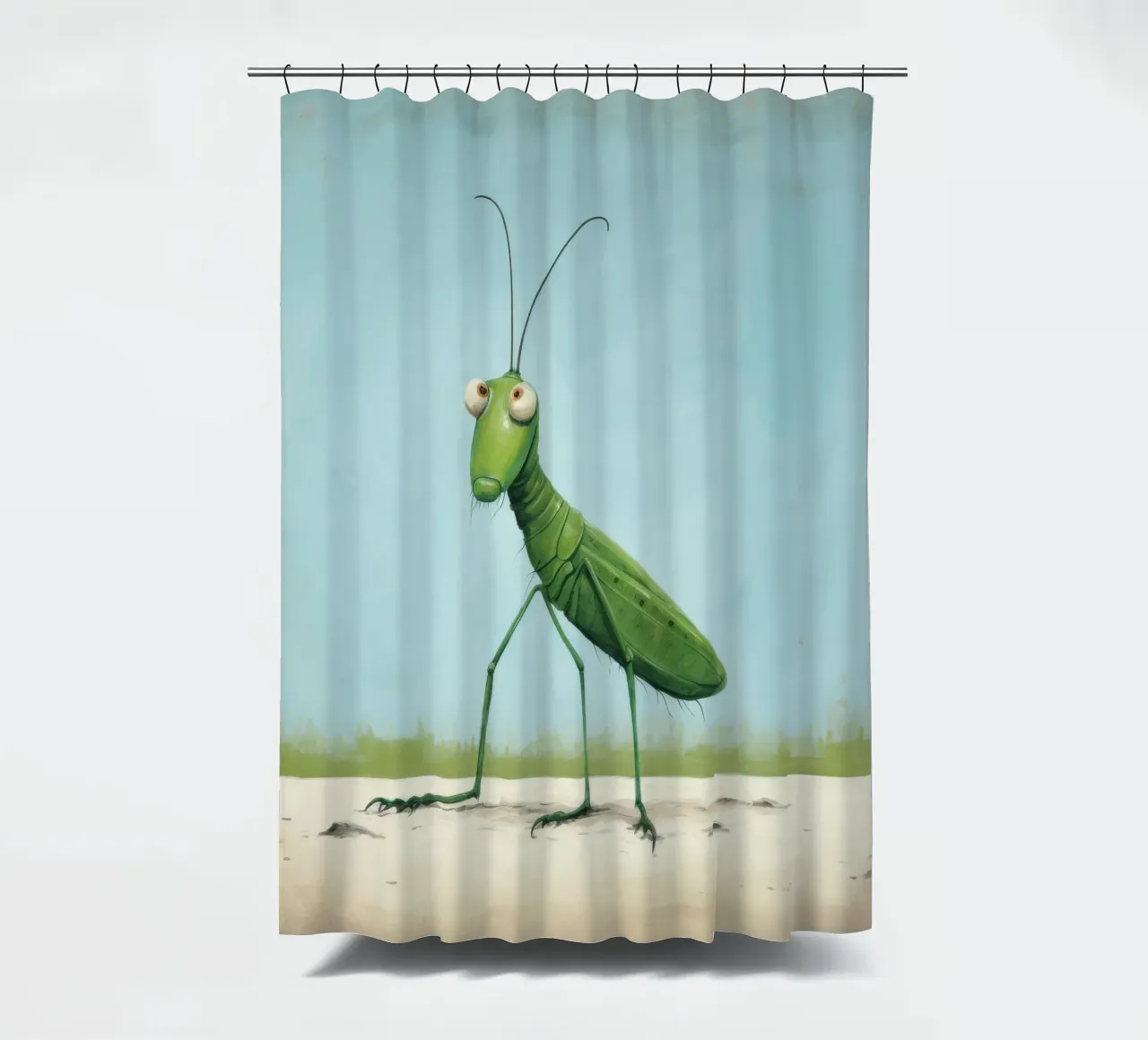 Minimal Grasshopper 2 Duschvorhang von Minimal Animal Art