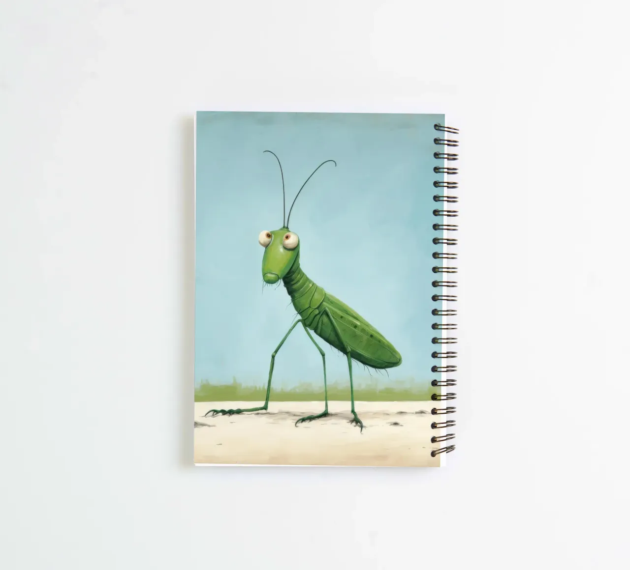 Minimal Grasshopper 2 spiral notebook by Minimal Animal Art