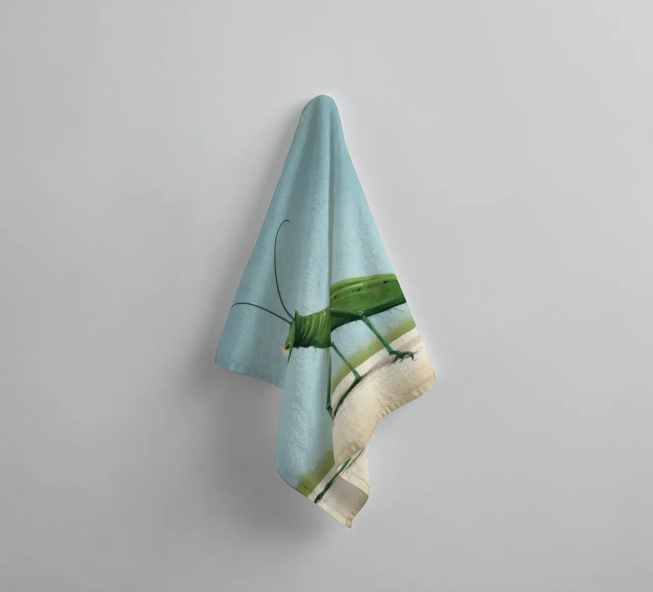Minimal Grasshopper 2 towel by Minimal Animal Art