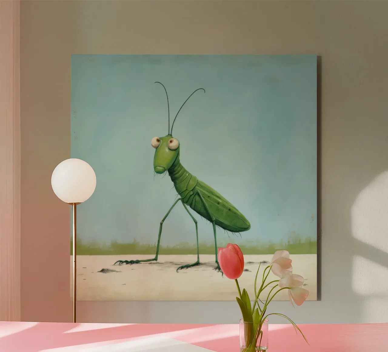 Minimal Grasshopper 2 alu-dibond by Minimal Animal Art