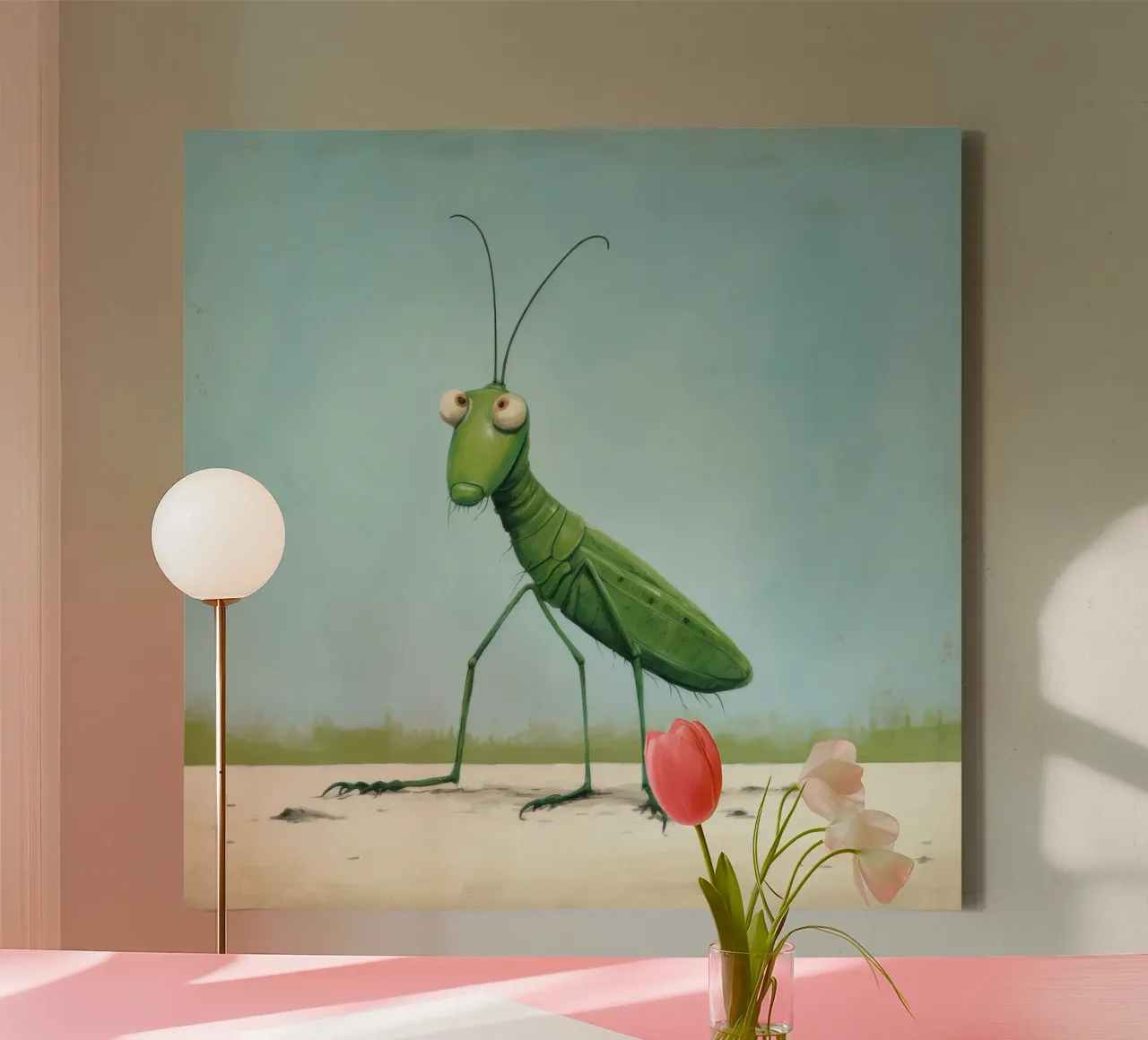 Saltamontes mínimo 2 lienzo de Minimal Animal Art