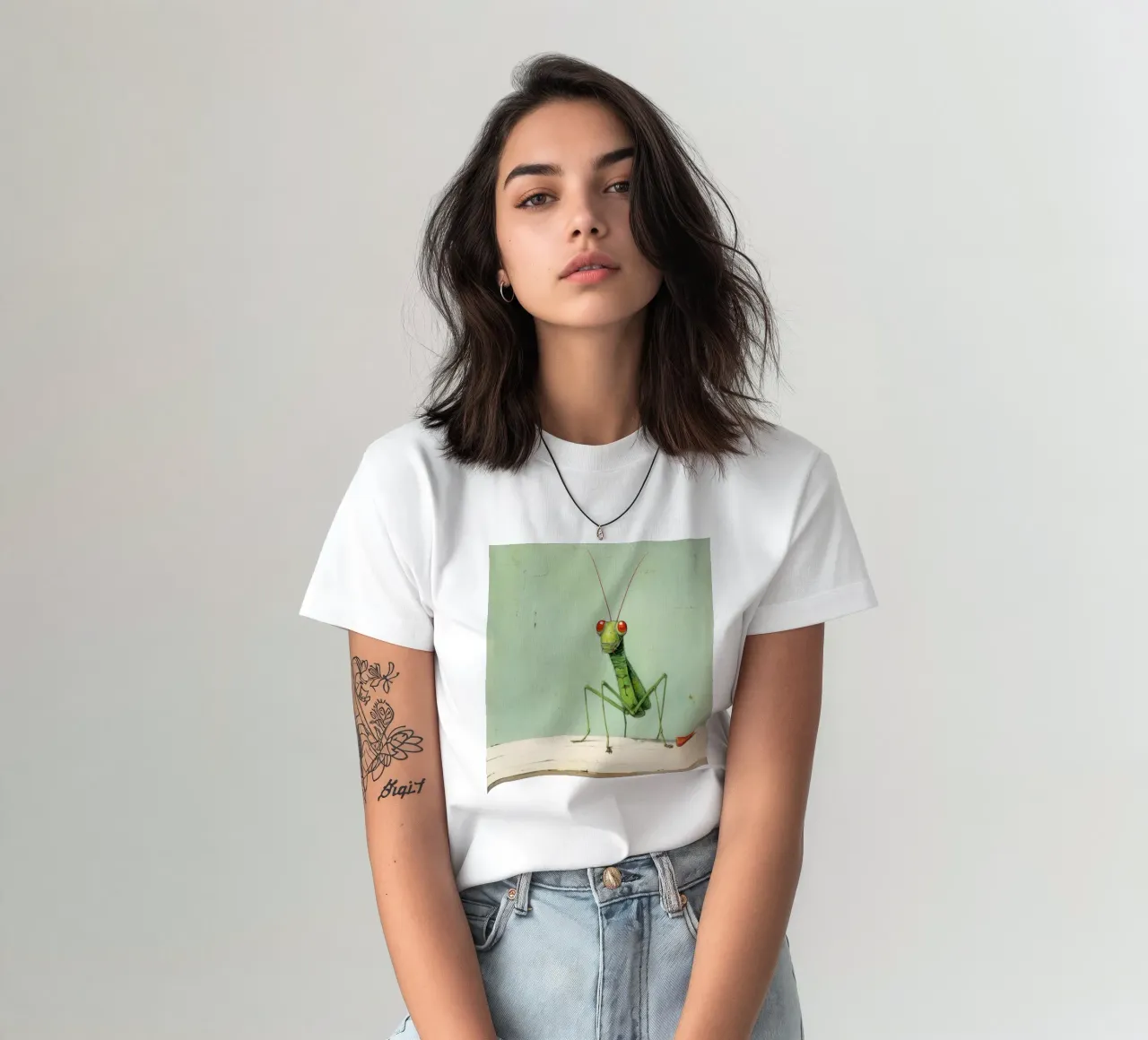Minimal Grasshopper 3 t-shirt by Minimal Animal Art