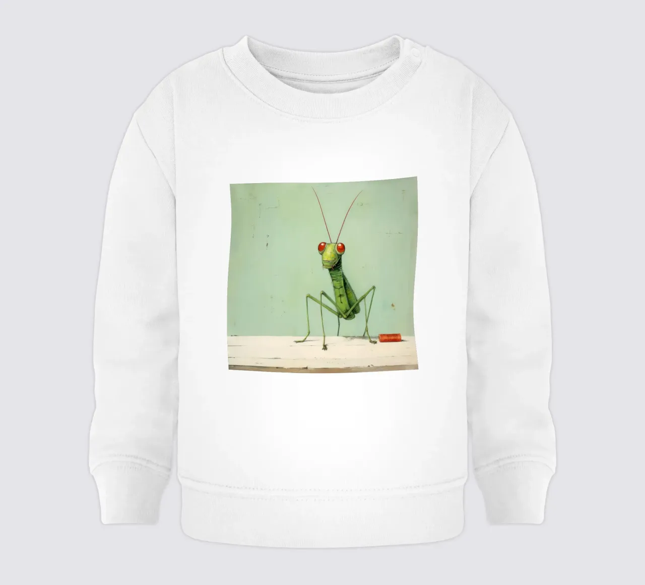 Minimal Grasshopper 3 baby sweatshirt by Minimal Animal Art