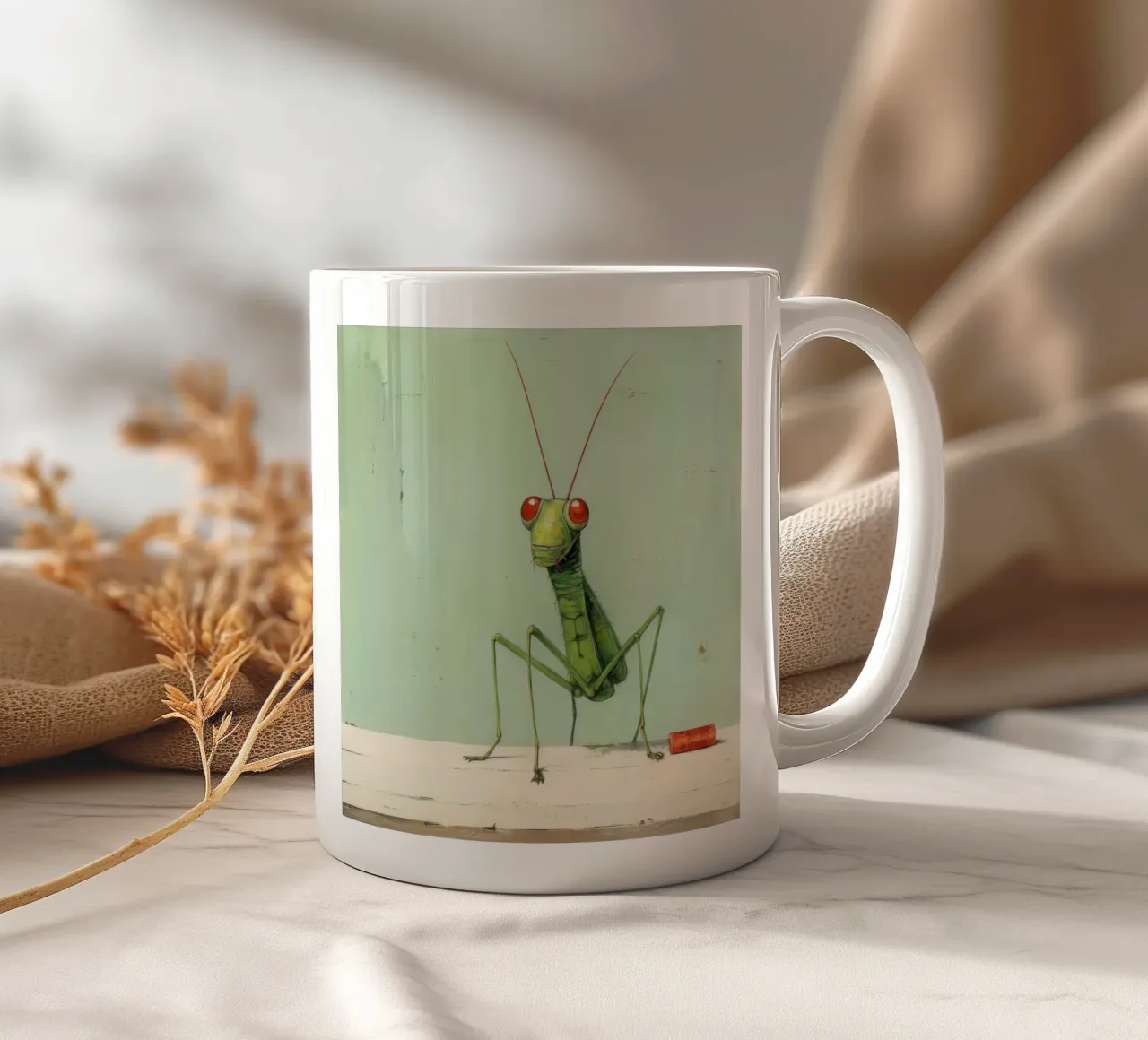 Sauterelle minimale 3 mug en céramique de Minimal Animal Art