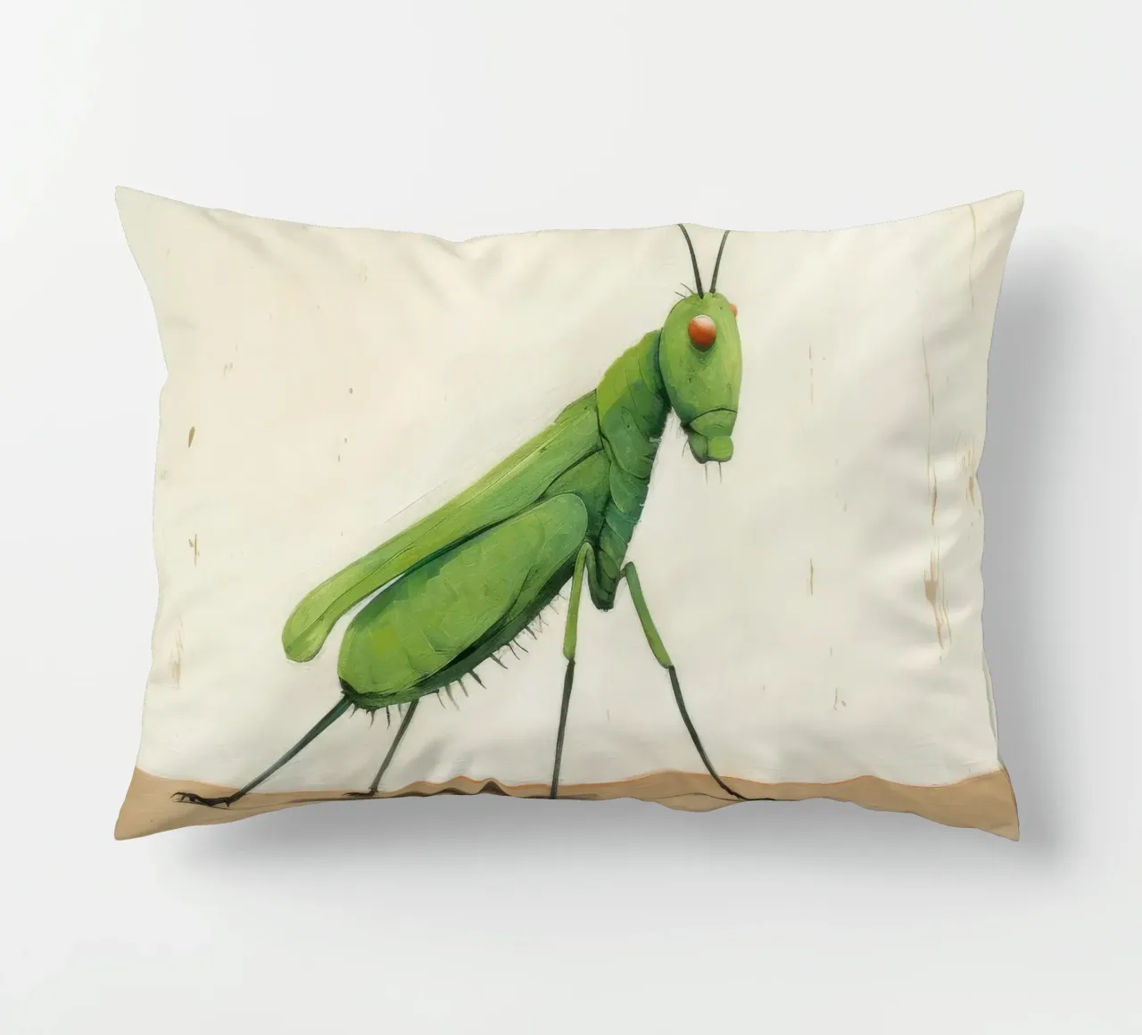 Minimal Grasshopper 4 decorative cushion by Minimal Animal Art