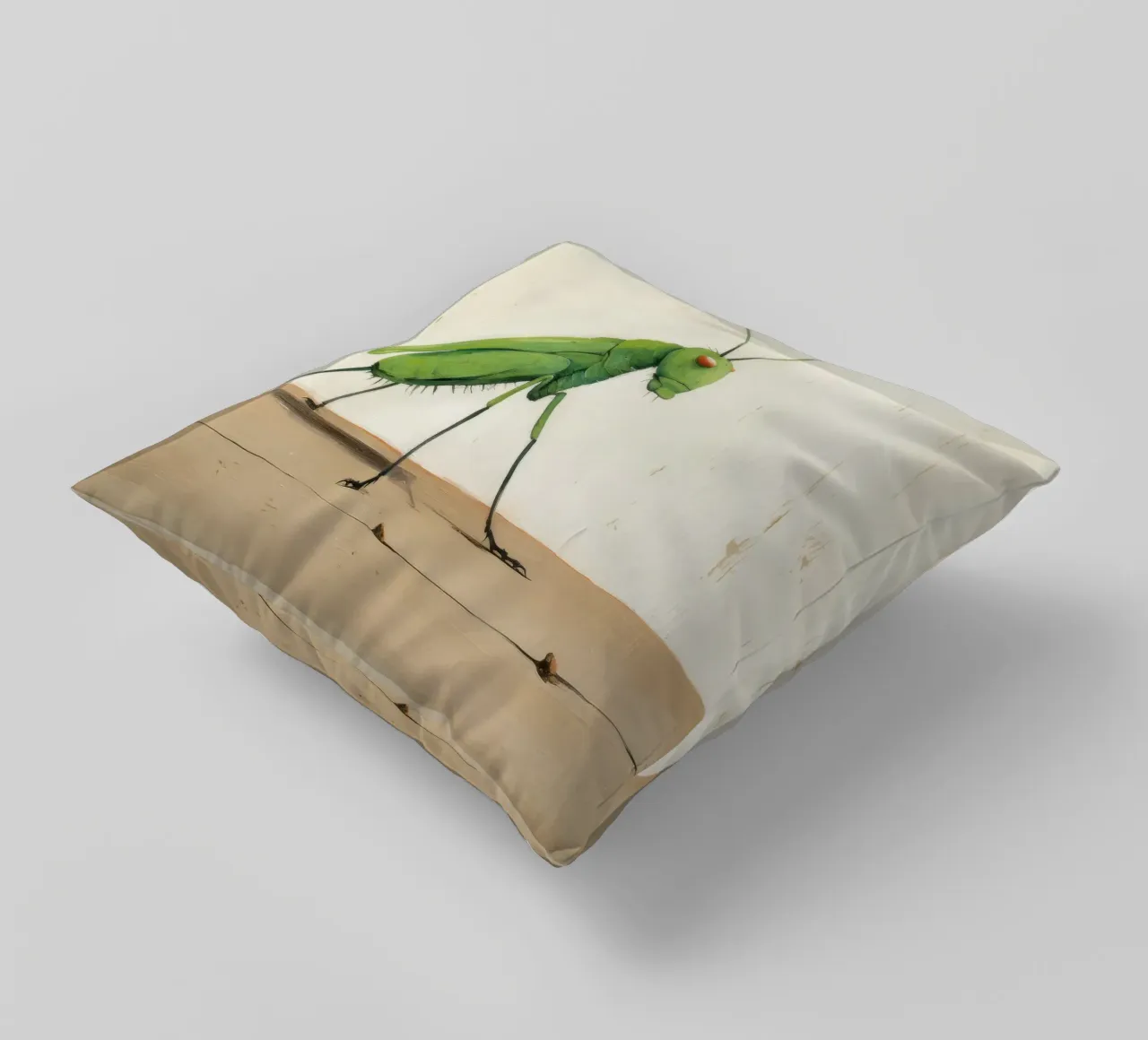 Minimal Grasshopper 4 decorative cushion by Minimal Animal Art
