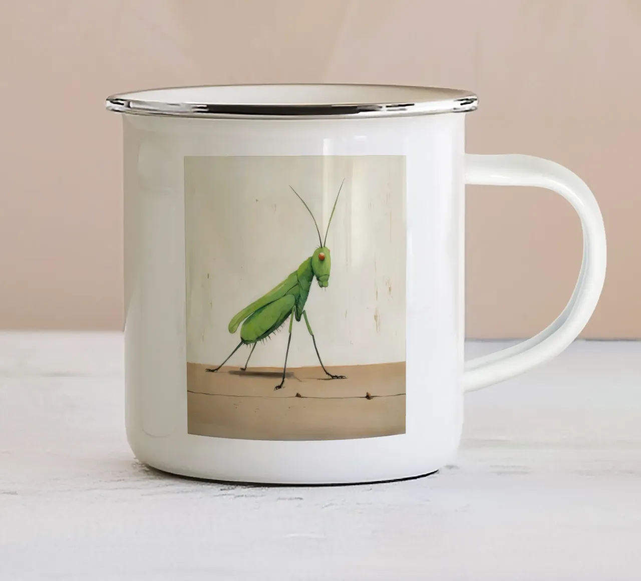 Cavalletta minima 4 tazza in smalto da Minimal Animal Art