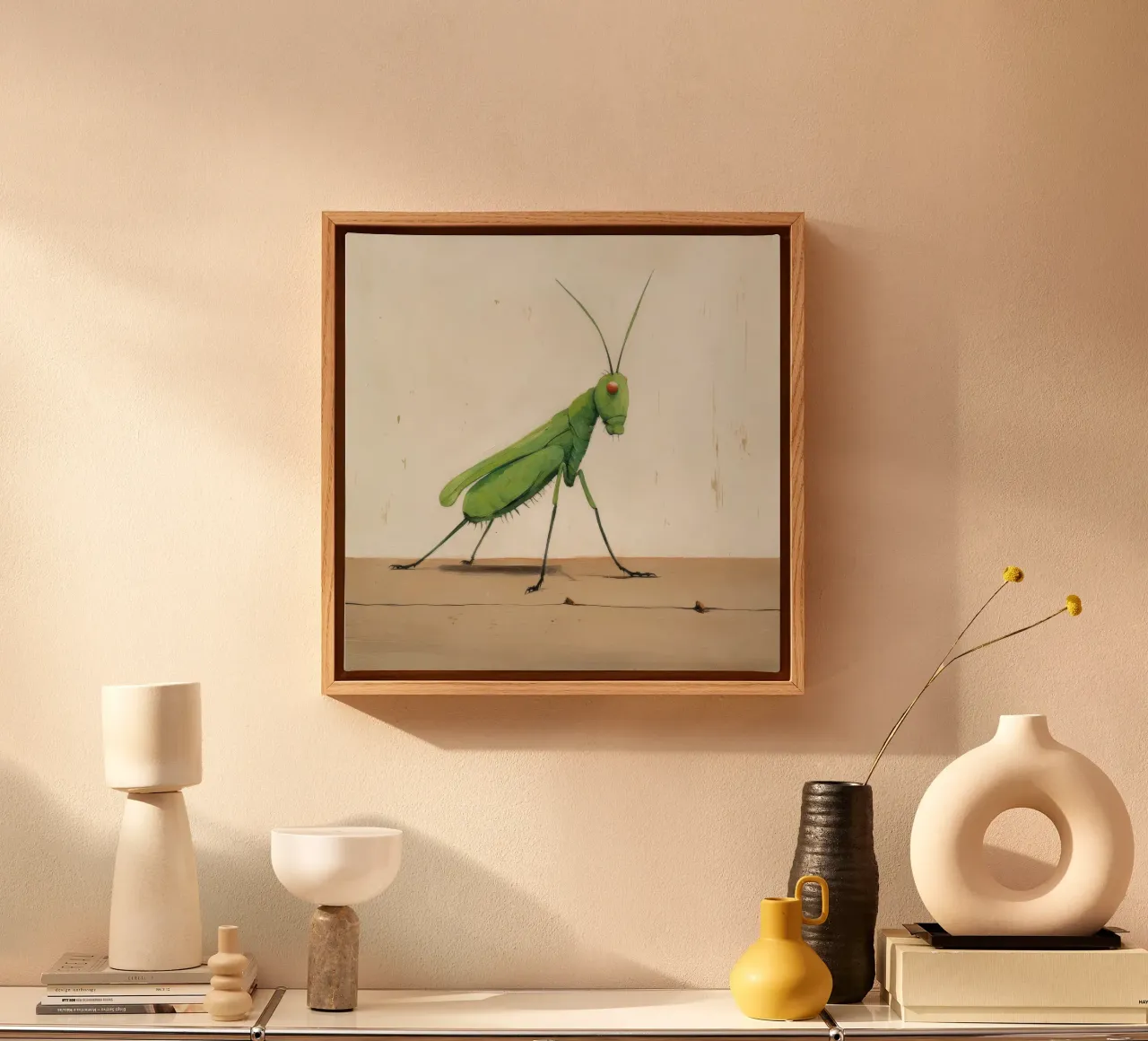 Minimal Grasshopper 4 Leinwand von Minimal Animal Art