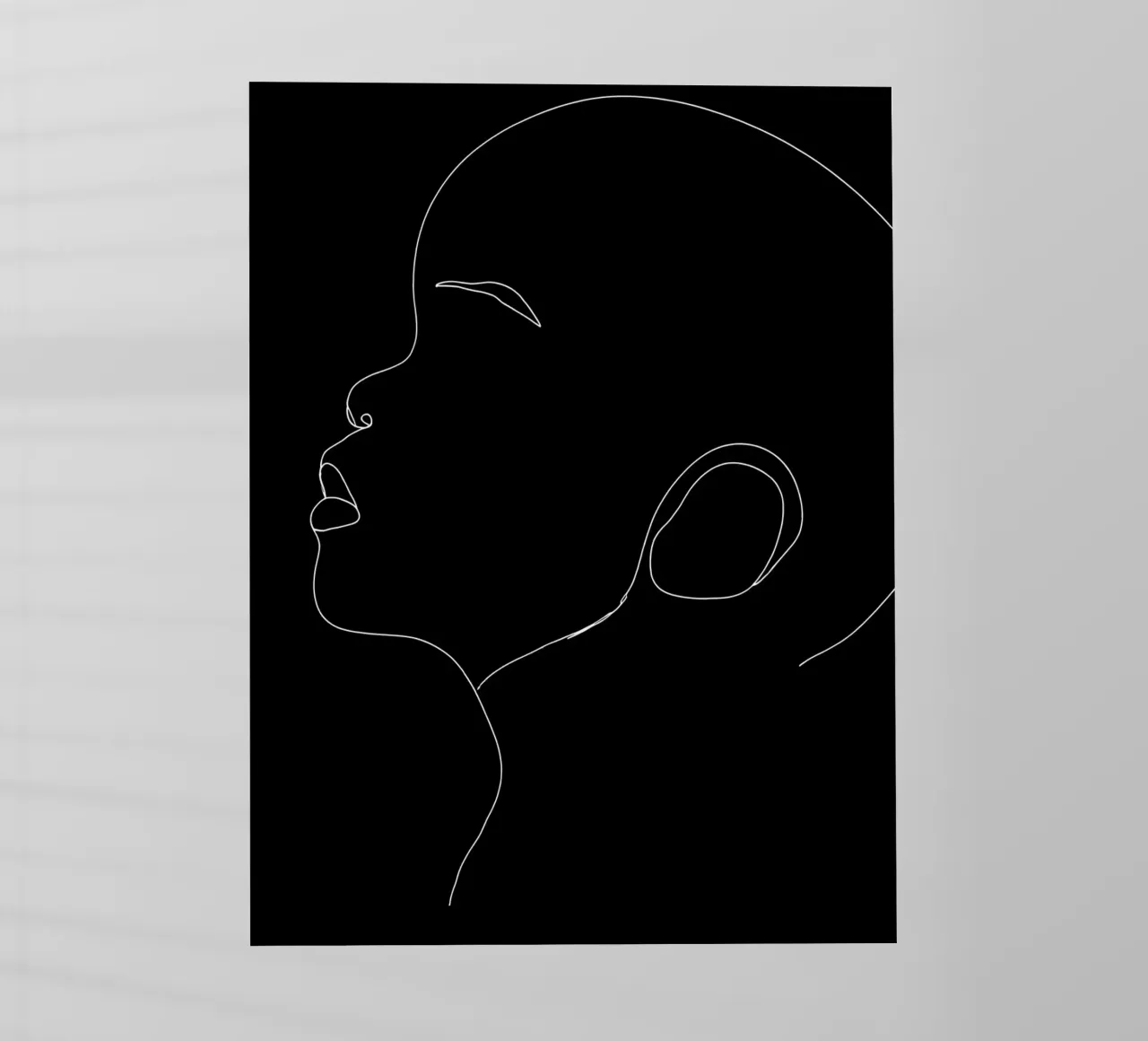 Minimalist Line Drawing of a Child | Modern Abstract Art backlit film by Viv Line Art