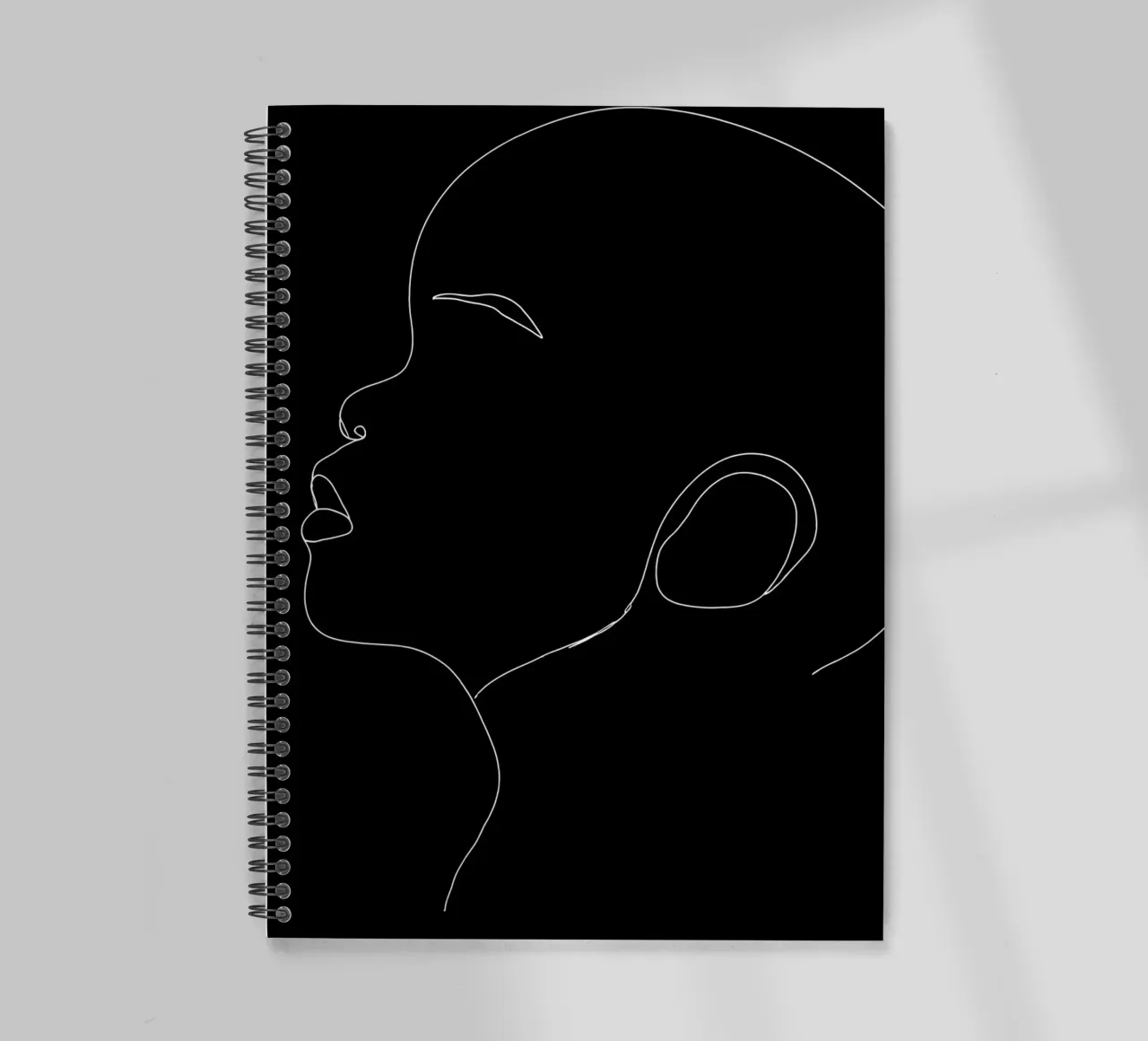 Minimalist Line Drawing of a Child | Modern Abstract Art spiral notebook by Viv Line Art