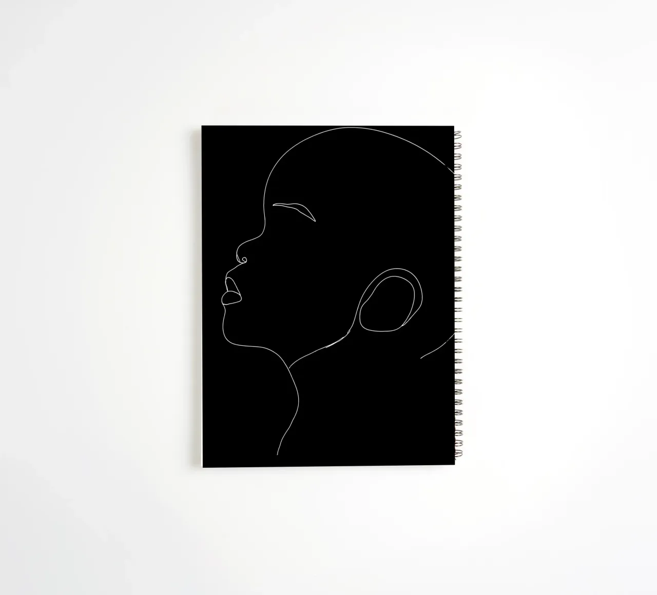 Minimalist Line Drawing of a Child | Modern Abstract Art spiral notebook by Viv Line Art