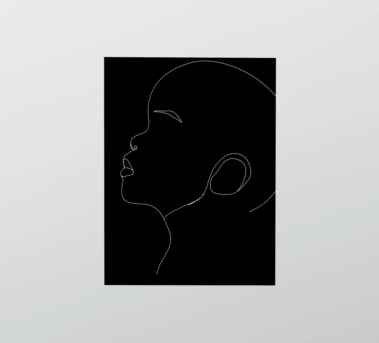 Dessin au trait minimaliste d'un enfant | Modern Abstract Art autocollant de Viv Line Art