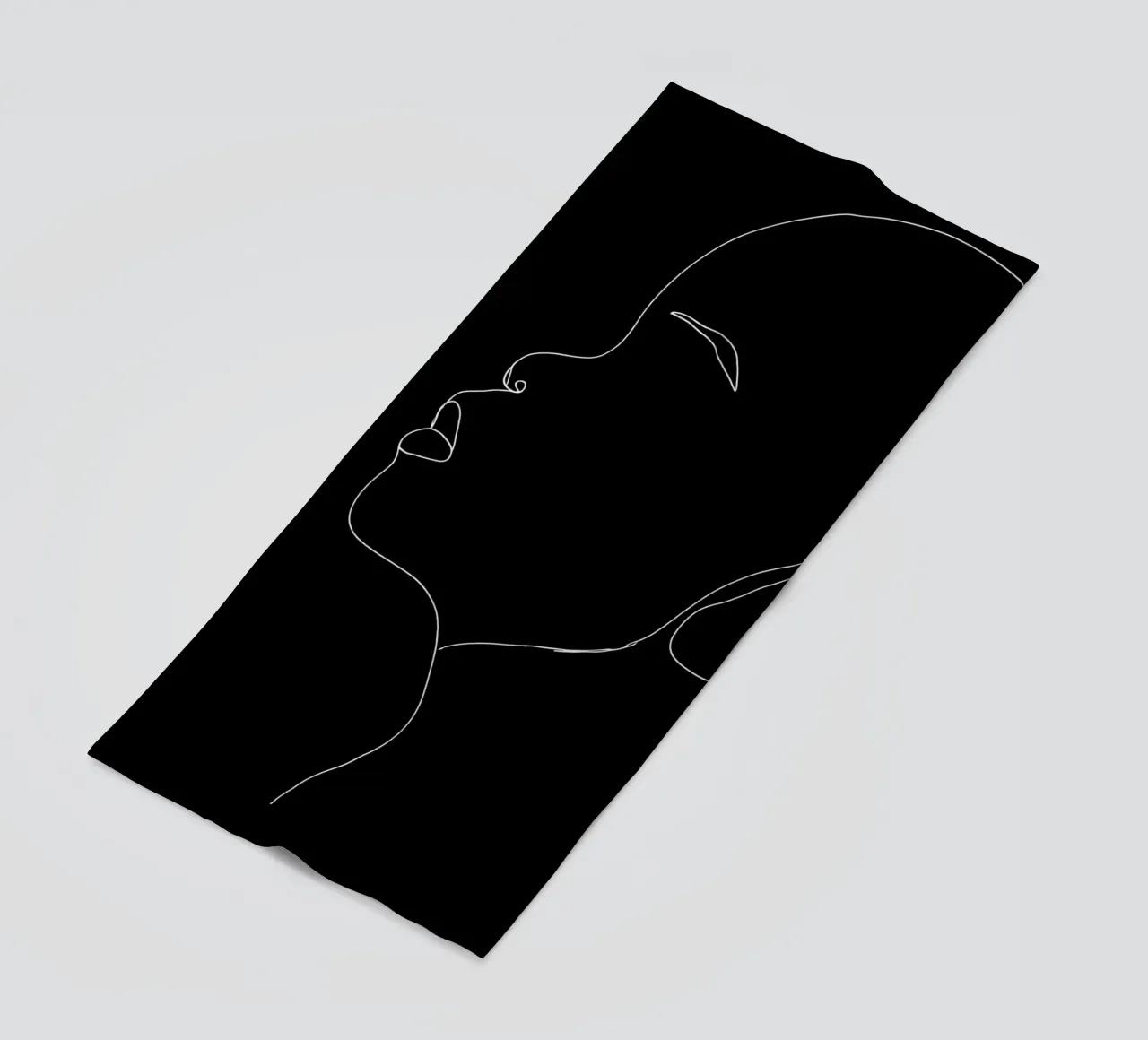Minimalist Line Drawing of a Child | Modern Abstract Art beach towel by Viv Line Art