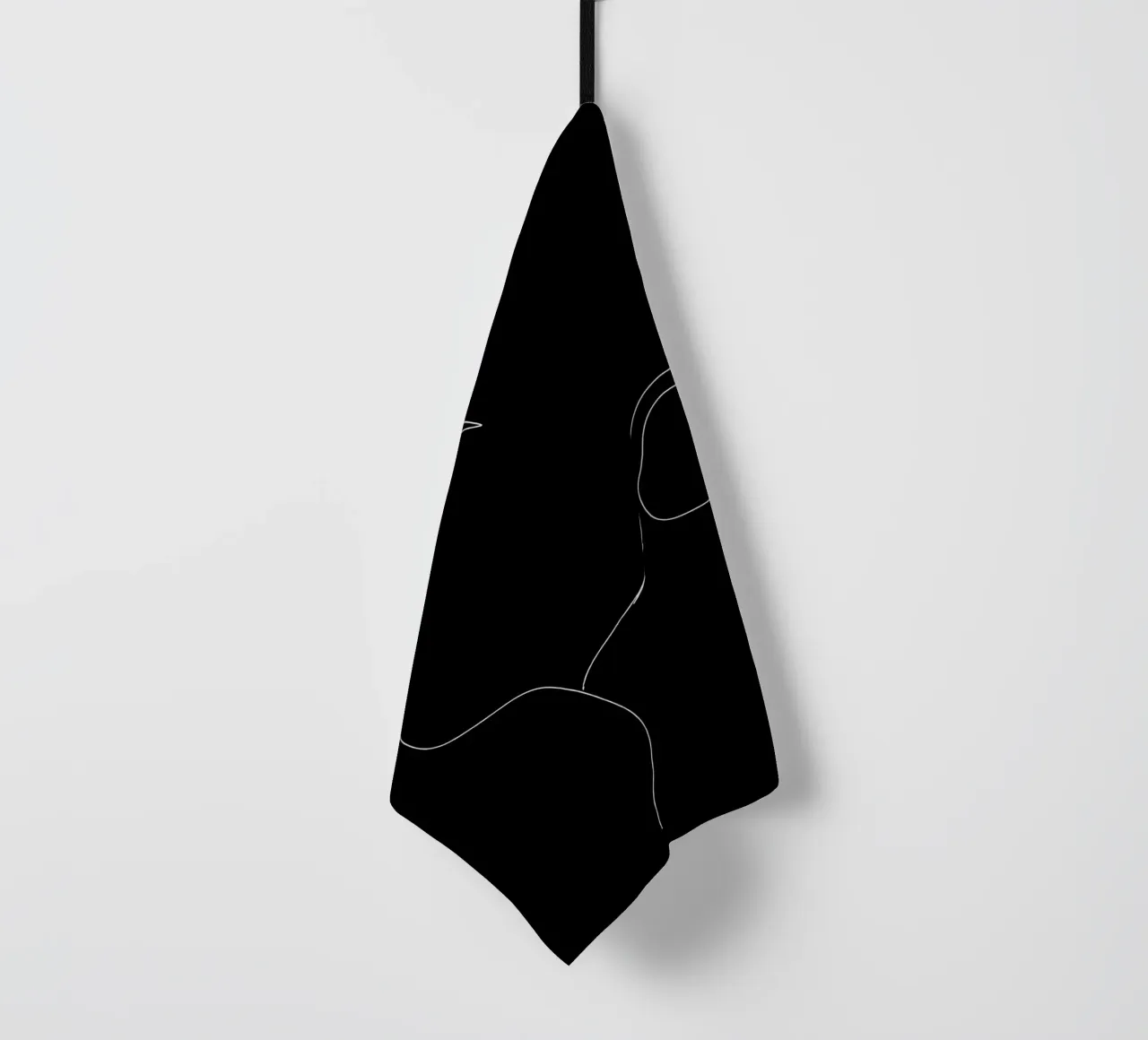 Disegno lineare minimalista di un bambino | Arte astratta moderna canovaccio da cucina da Viv Line Art