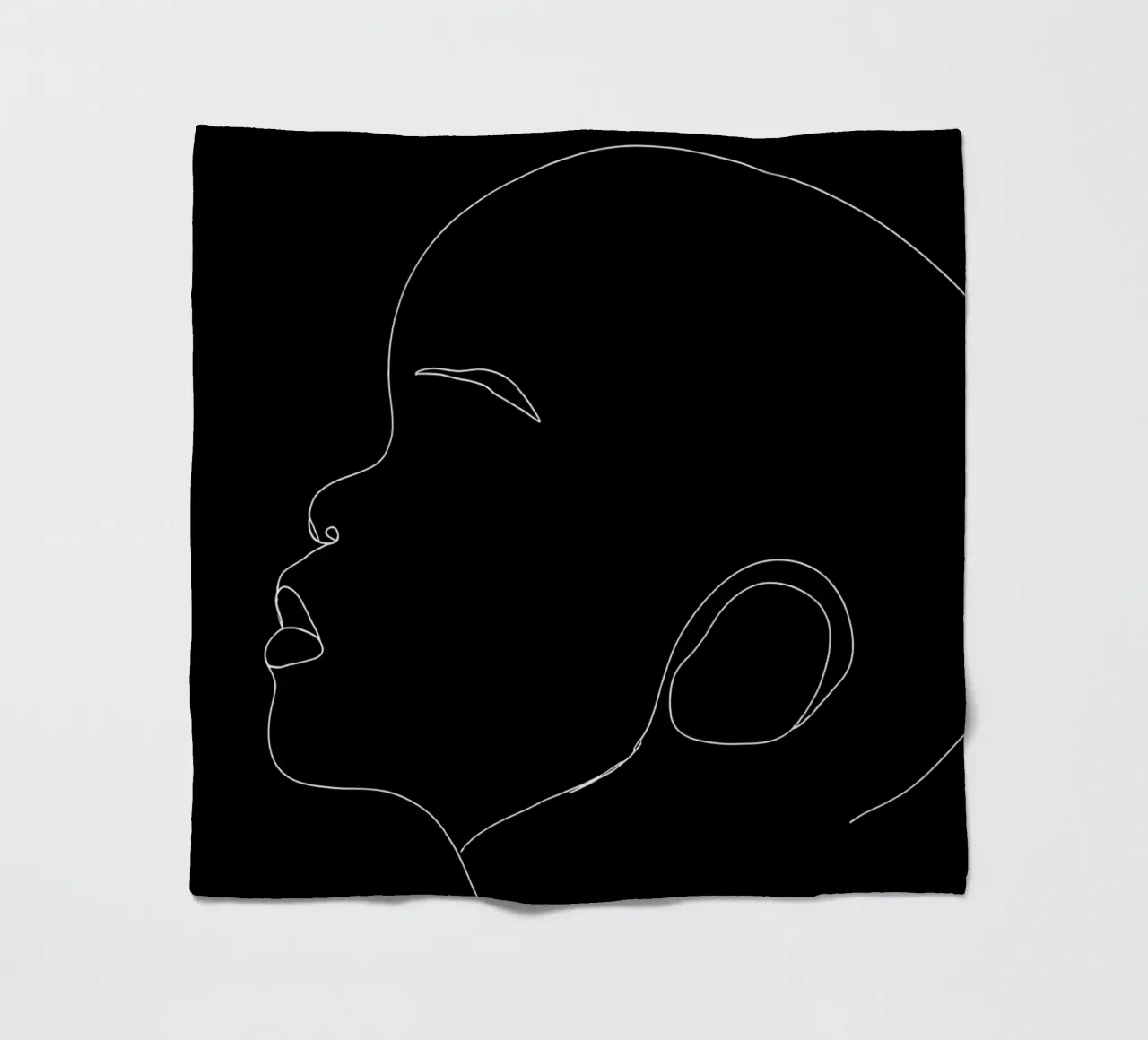 Minimalist Line Drawing of a Child | Modern Abstract Art fleece blanket by Viv Line Art