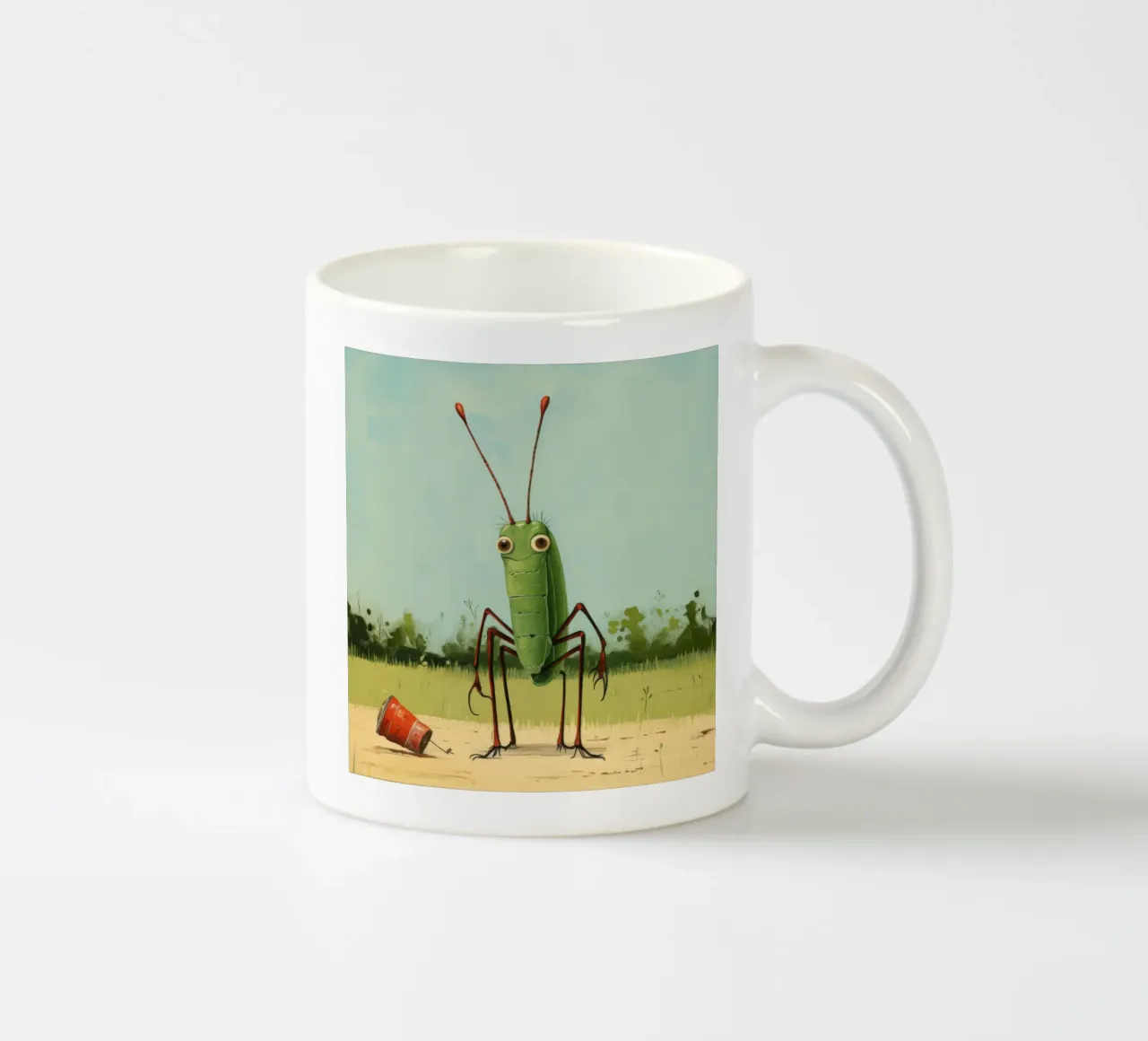 Sauterelle minimale 1 mug en céramique de Minimal Animal Art